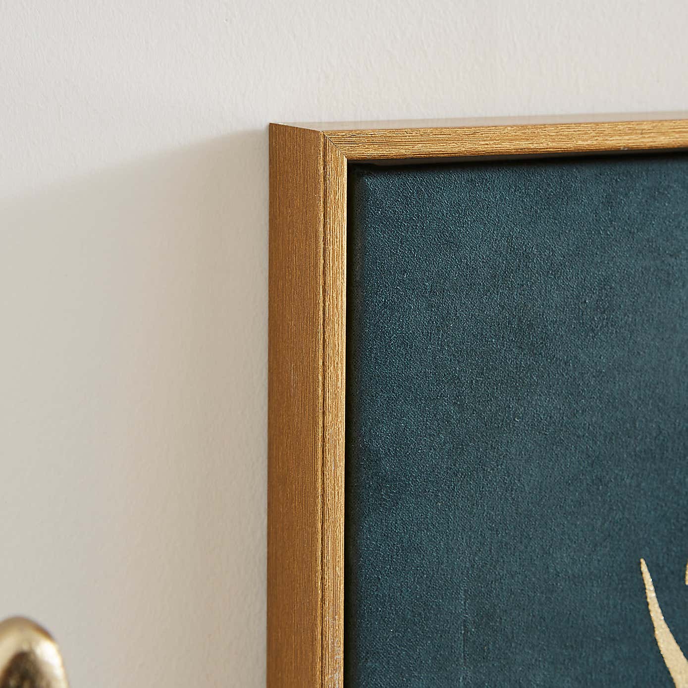 Nouveau Swans Embroidered Velvet Framed Canvas