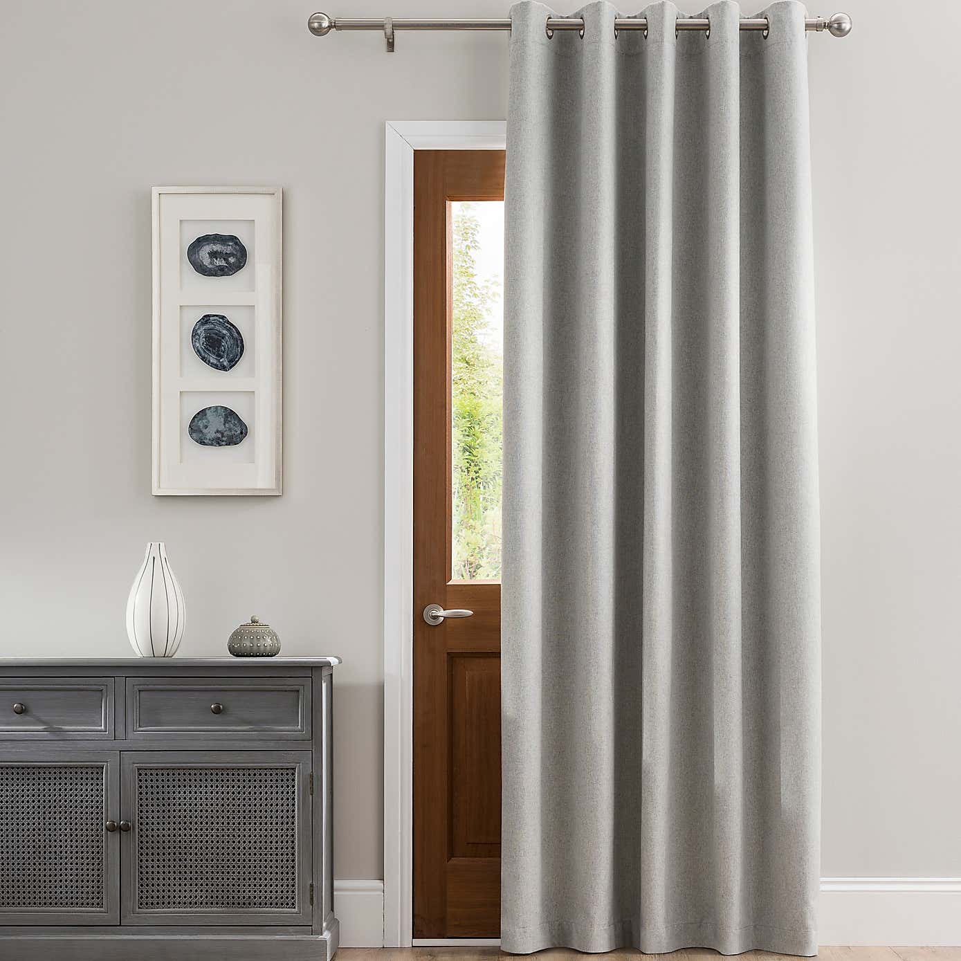 Luna Brushed Blackout Eyelet Door Curtain