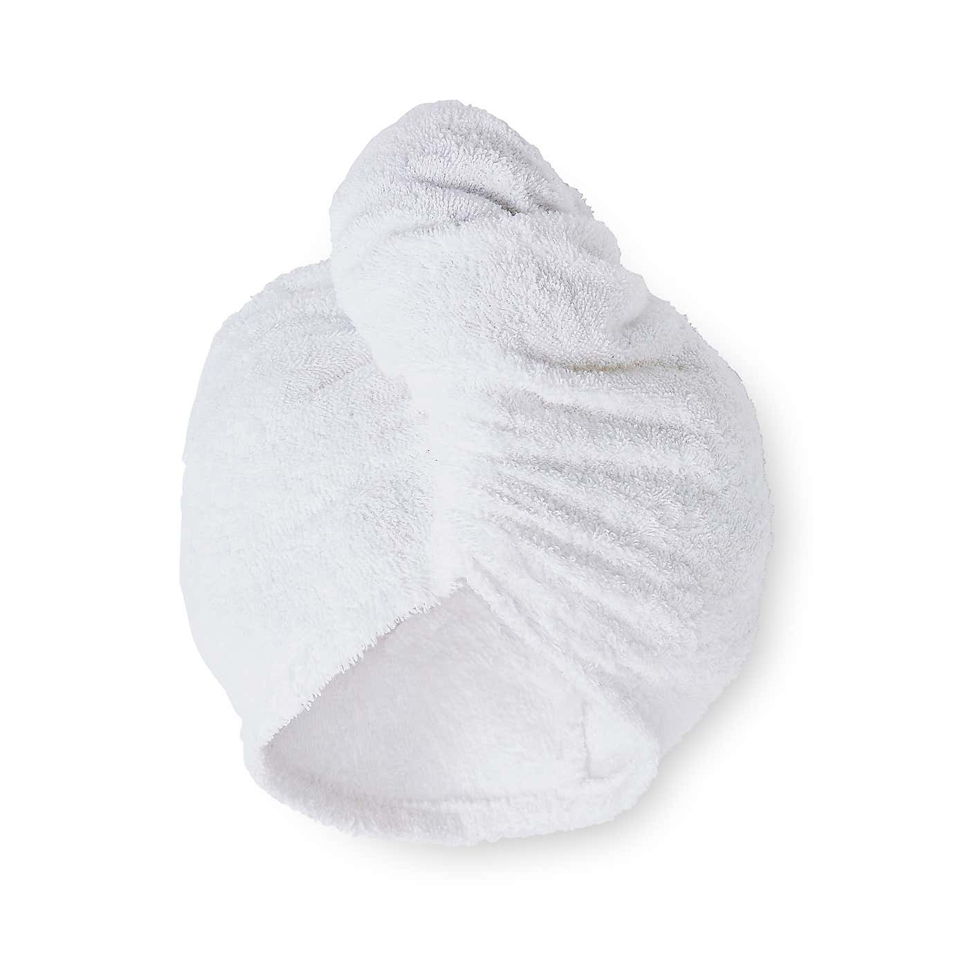 Set of 2 Catherine Lansfield Quick Dry Cotton Turbie Hair Towels