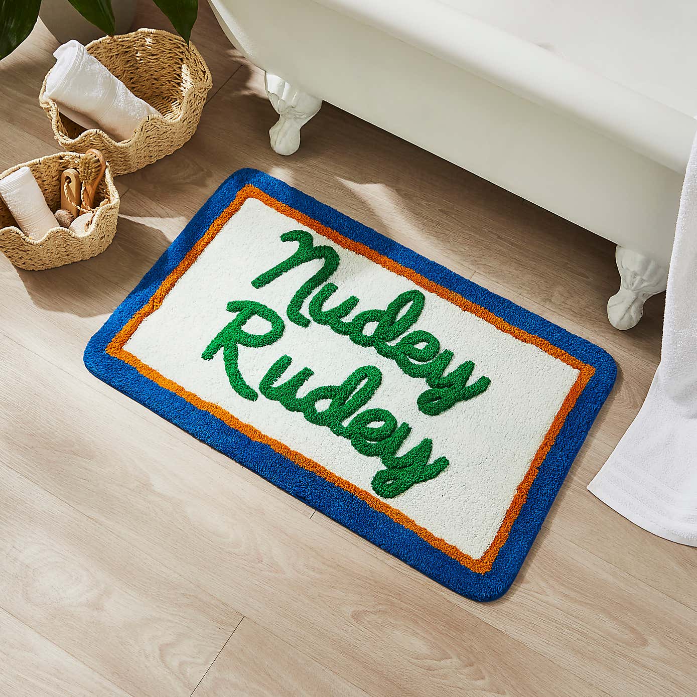 Nudey Rudey Slogan Bath Mat