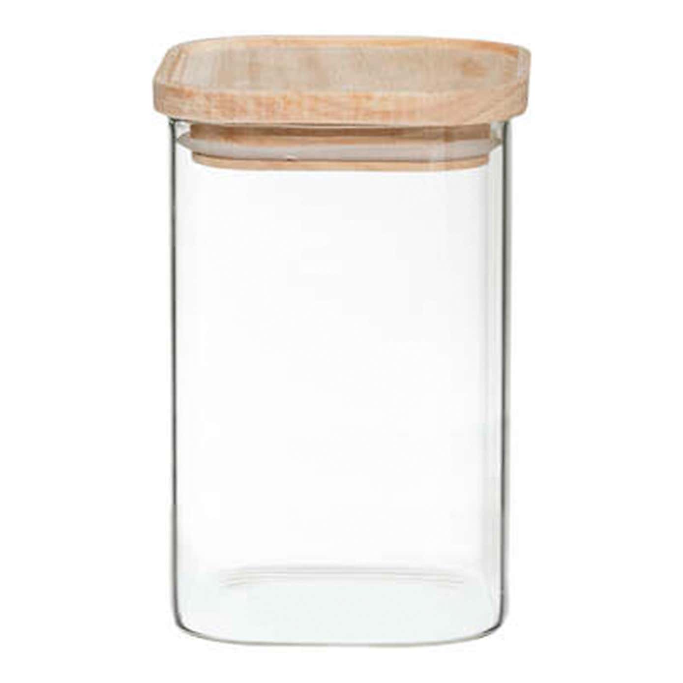 Set of 4 Stacking Glass Storage Jars