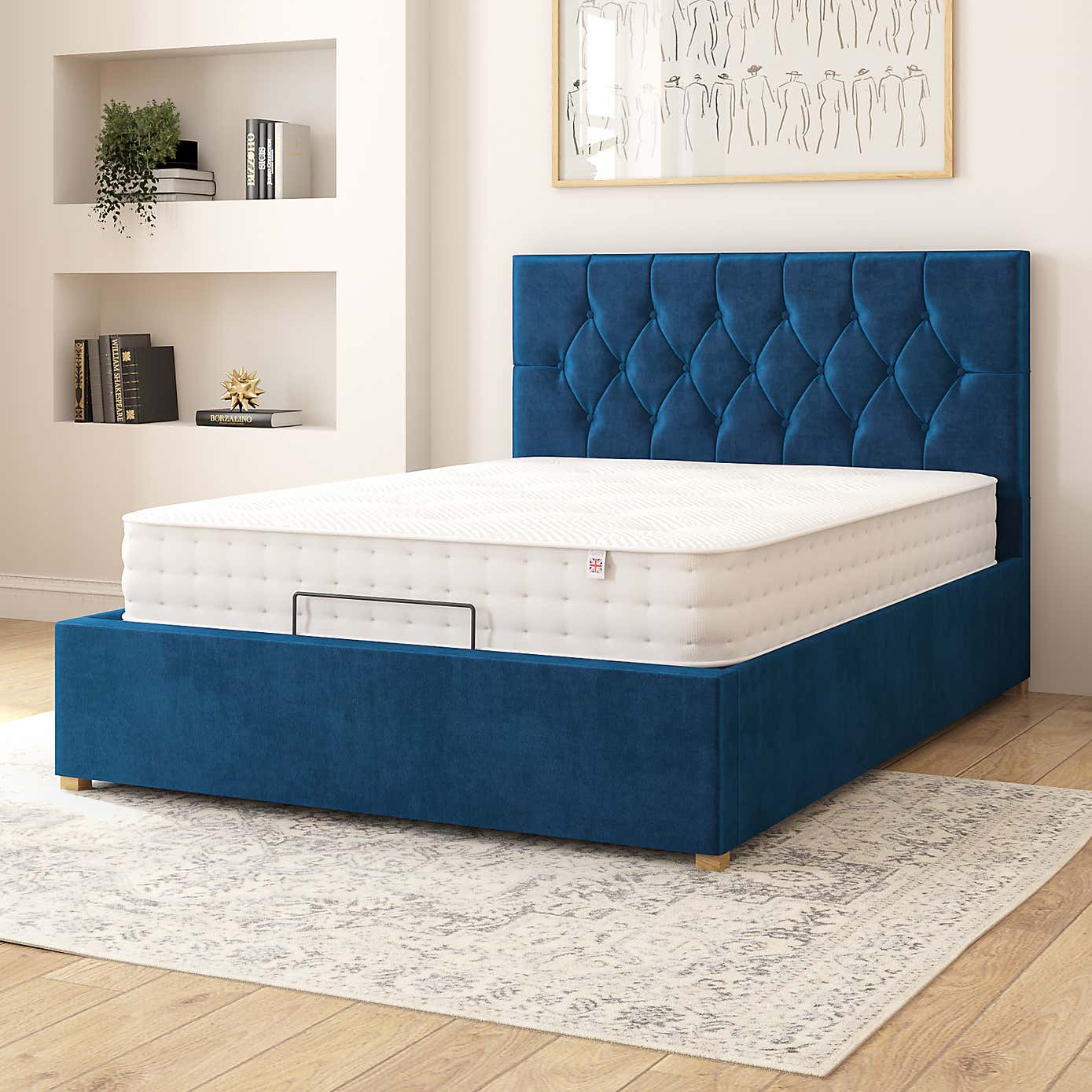 Olivier Plush Velvet Adjustable Bed