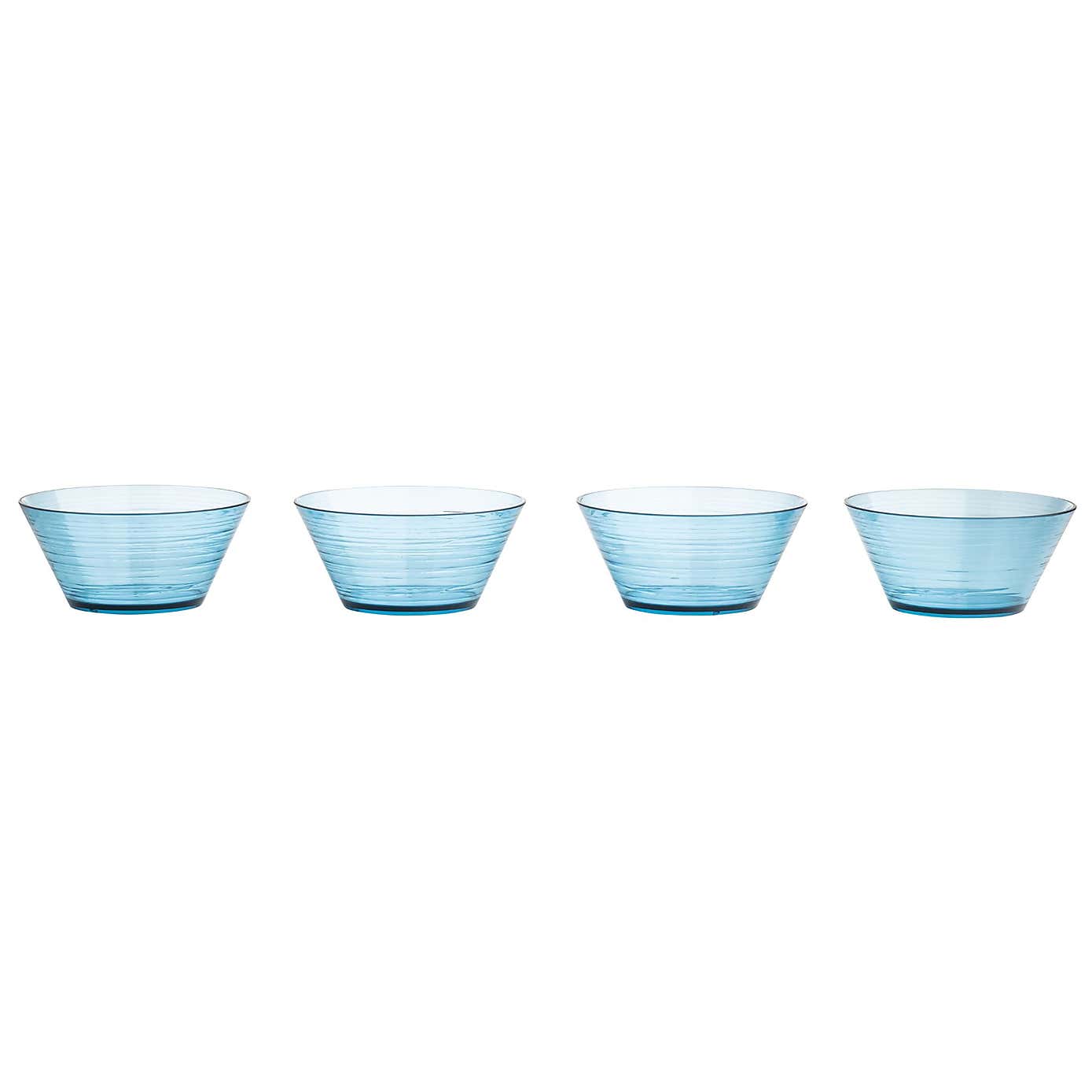 Three Rivers Set of 4 Blue Linear Bowls