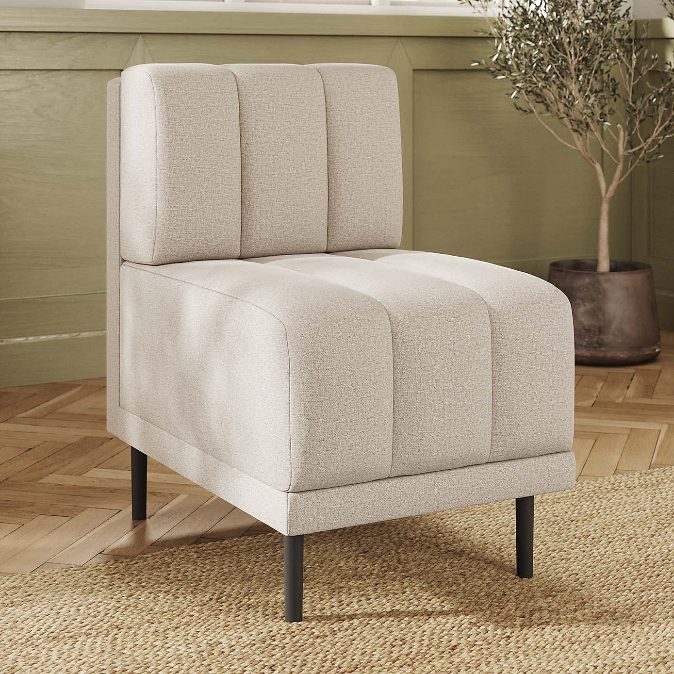 Amali Small Dining Bench, Textured Weave