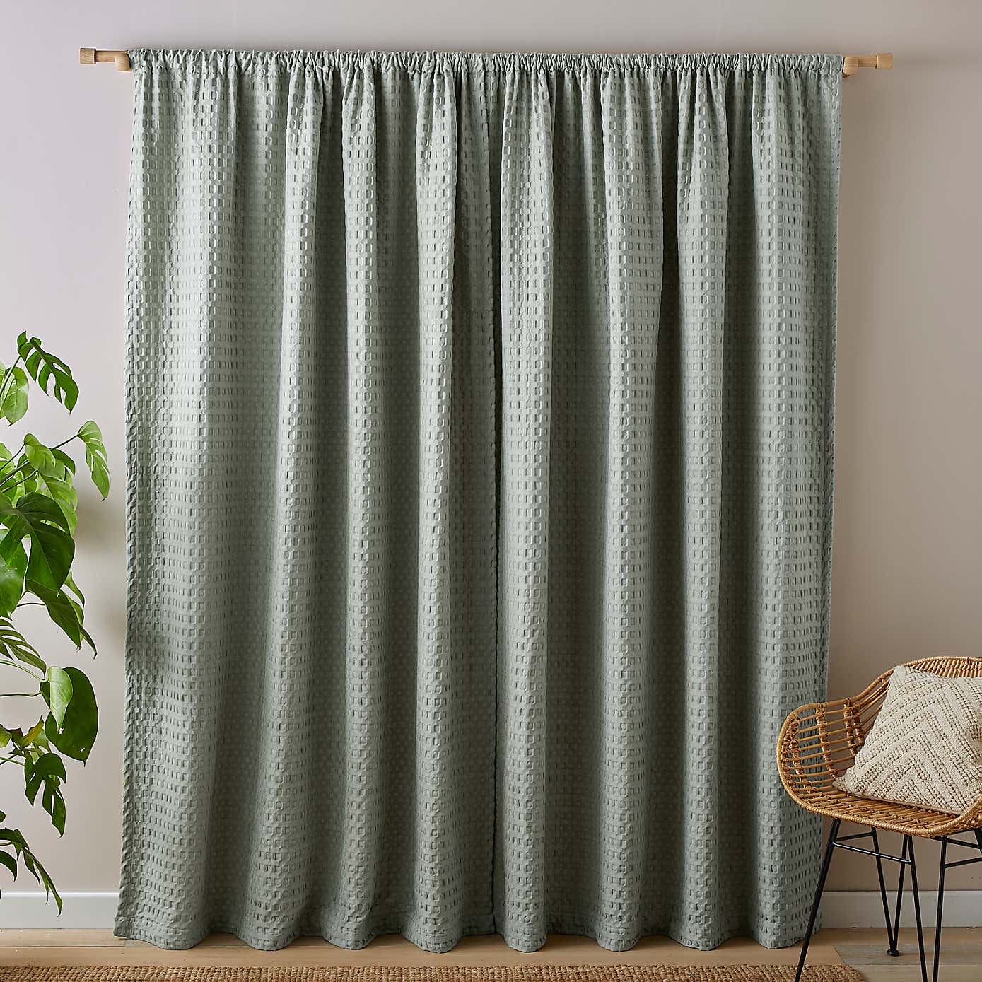 Emerson Waffle Slot Top Curtains