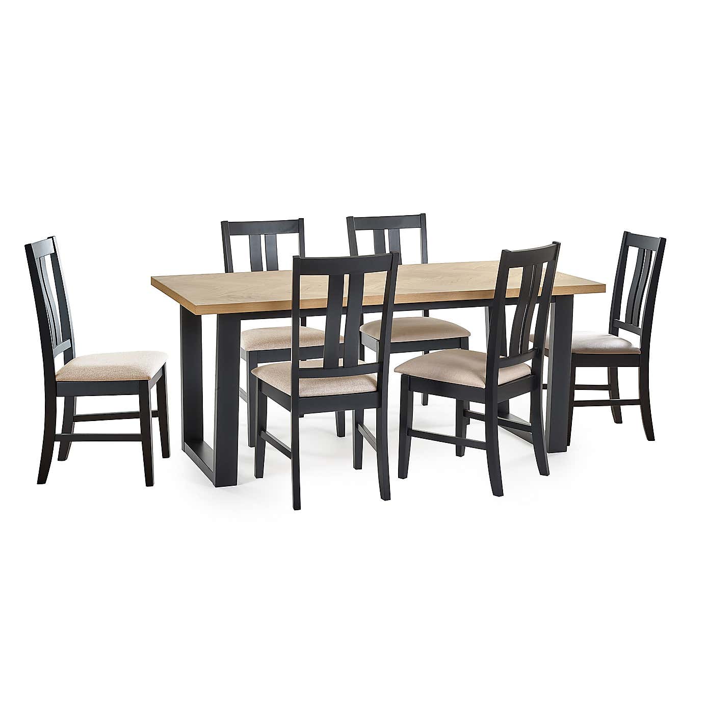 Hilton 6 Seater Dining Table with 6 Hilton Dining Chairs