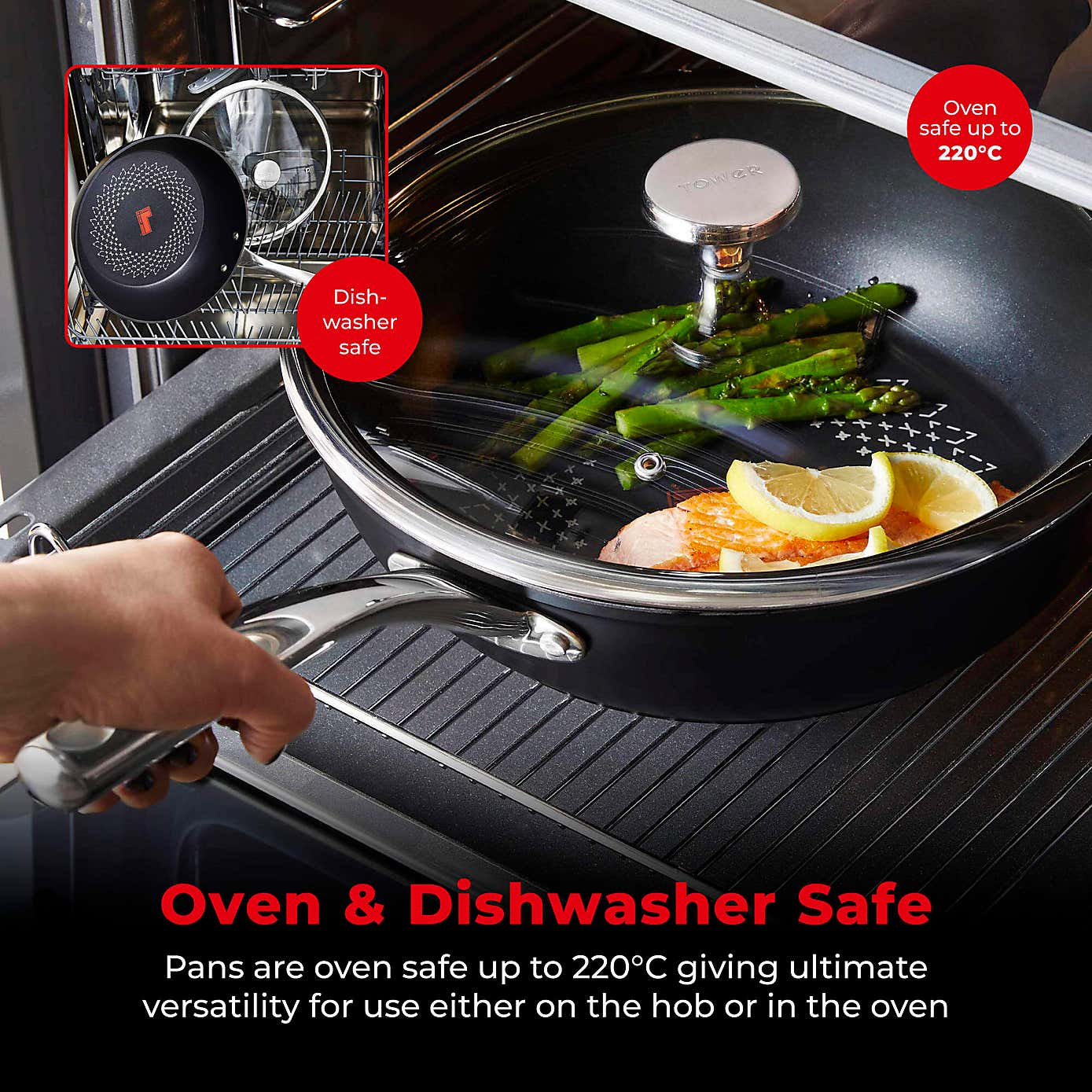 Tower Smart Start Non-Stick Ultra Forged Aluminium MultiPan, 28cm