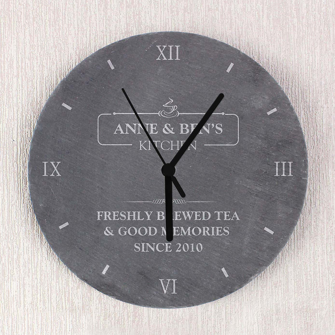 Personalised Kitchen Slate Clock