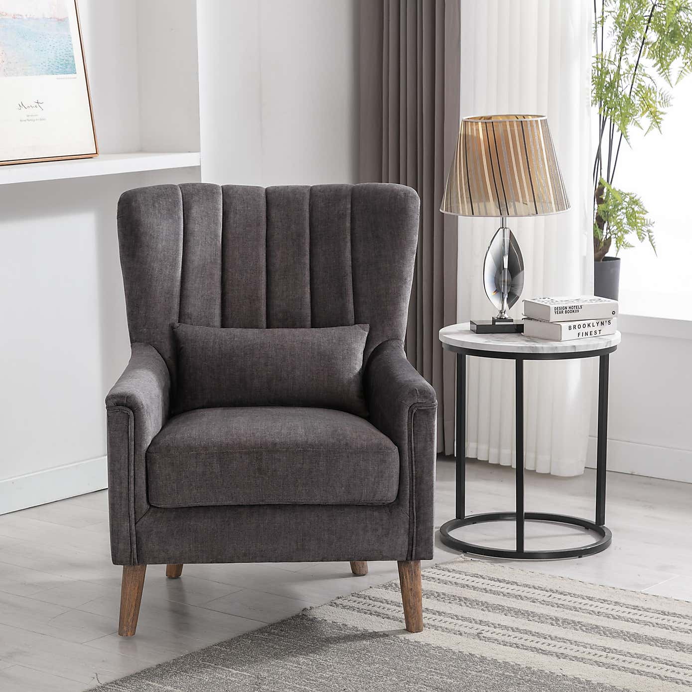 Image Furnishings Charlotte Velvet Wingback Occasional Armchair