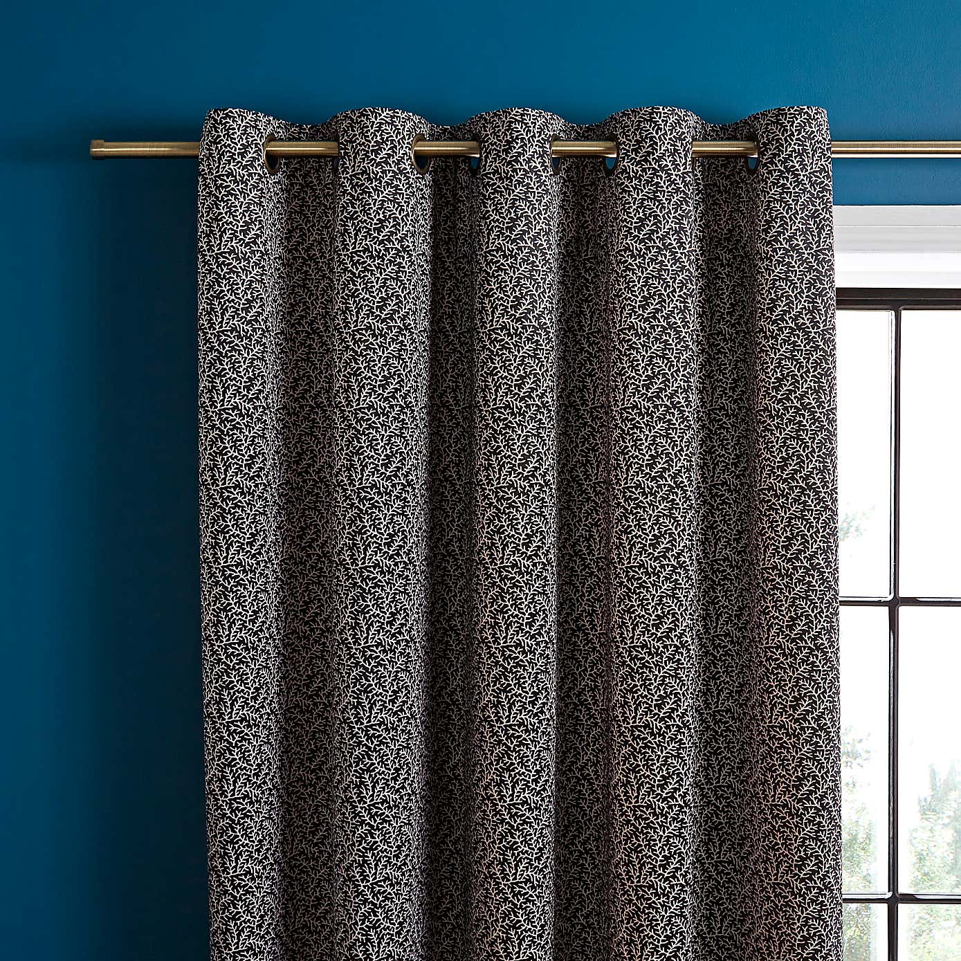Natural History Museum Ditsy Coral Eyelet Curtains