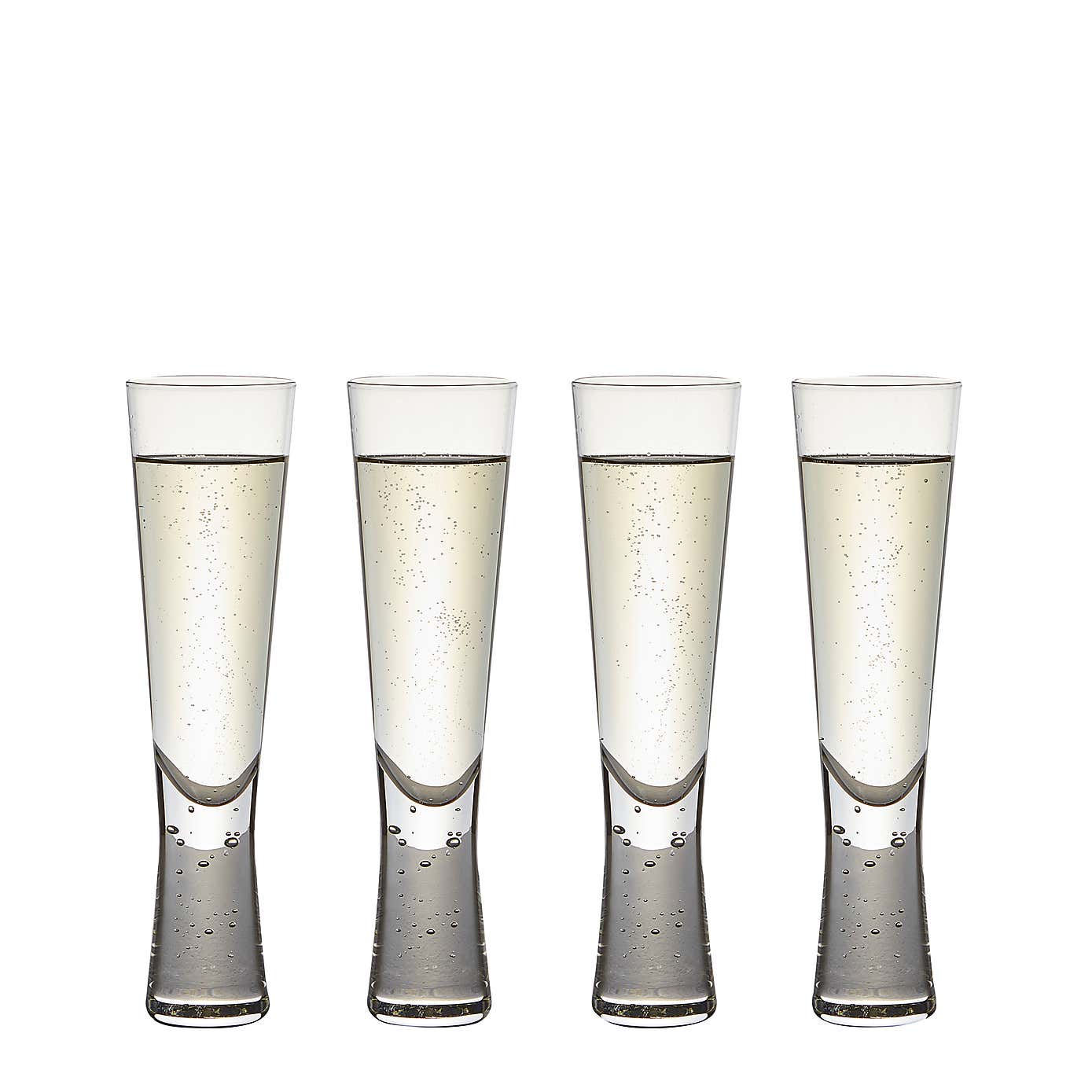 Set of 4 Hotel Bubble Stem Flute Glasses