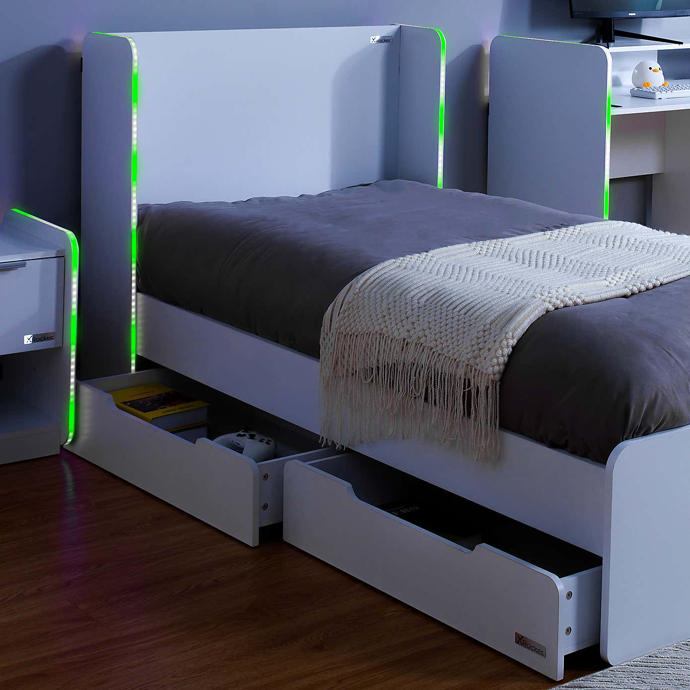 Electra Gaming Bed with Underbed Storage Drawers and LED Lights
