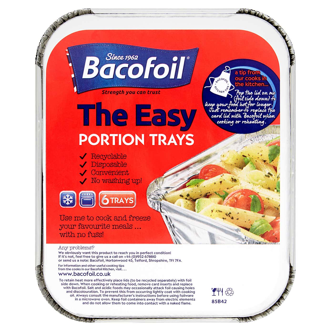 6 Bacofoil Easy Portion Recyclable Foil Trays