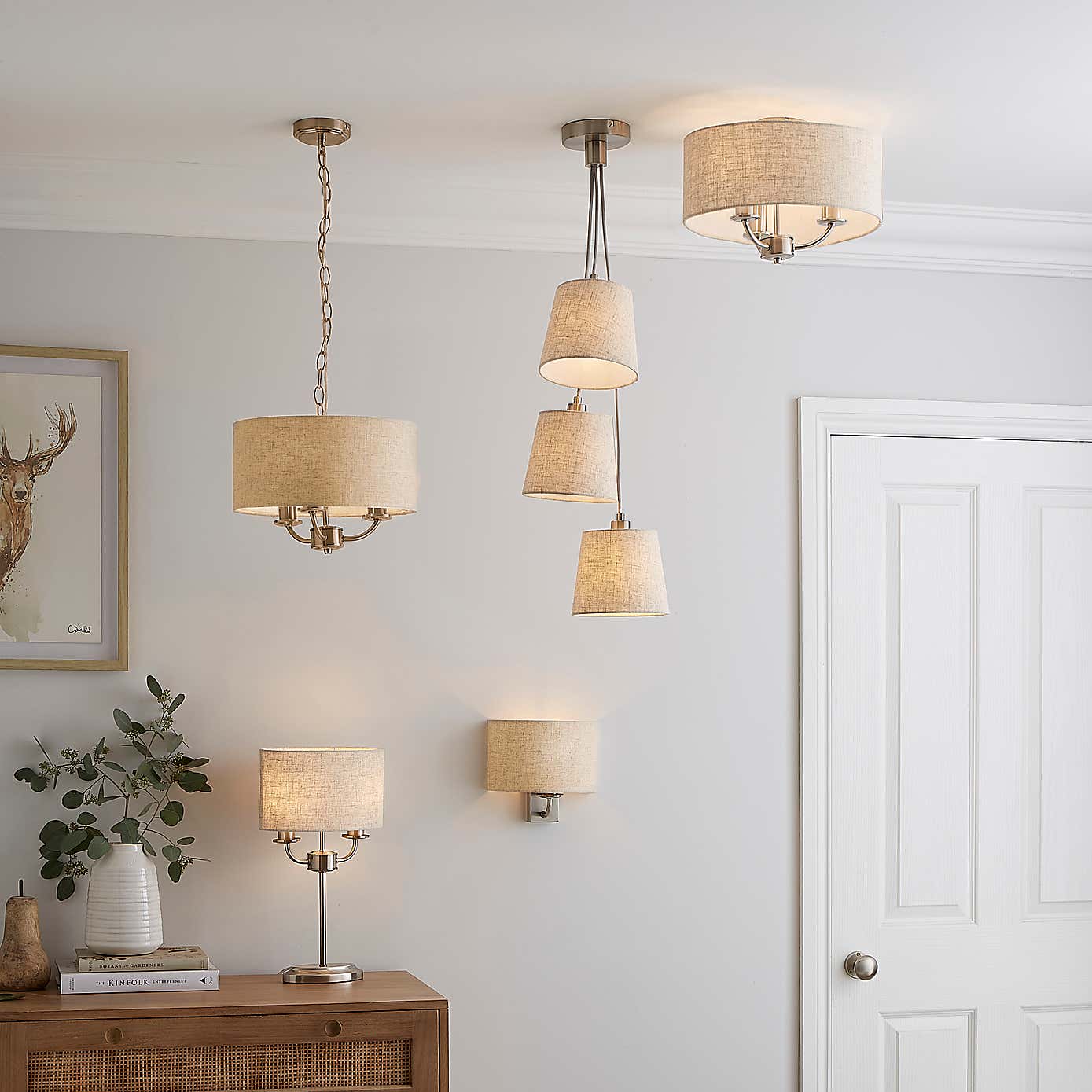 Preston Ivory Linen Shaded Wall Light