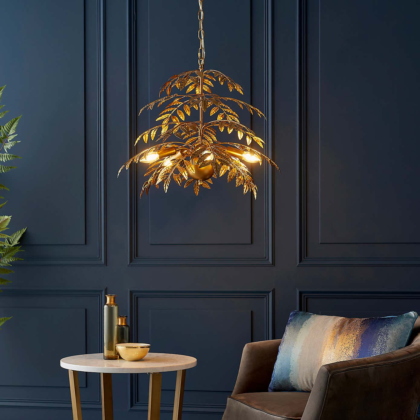 Return - Vogue Sago 5 Light Leaf Pendant Light