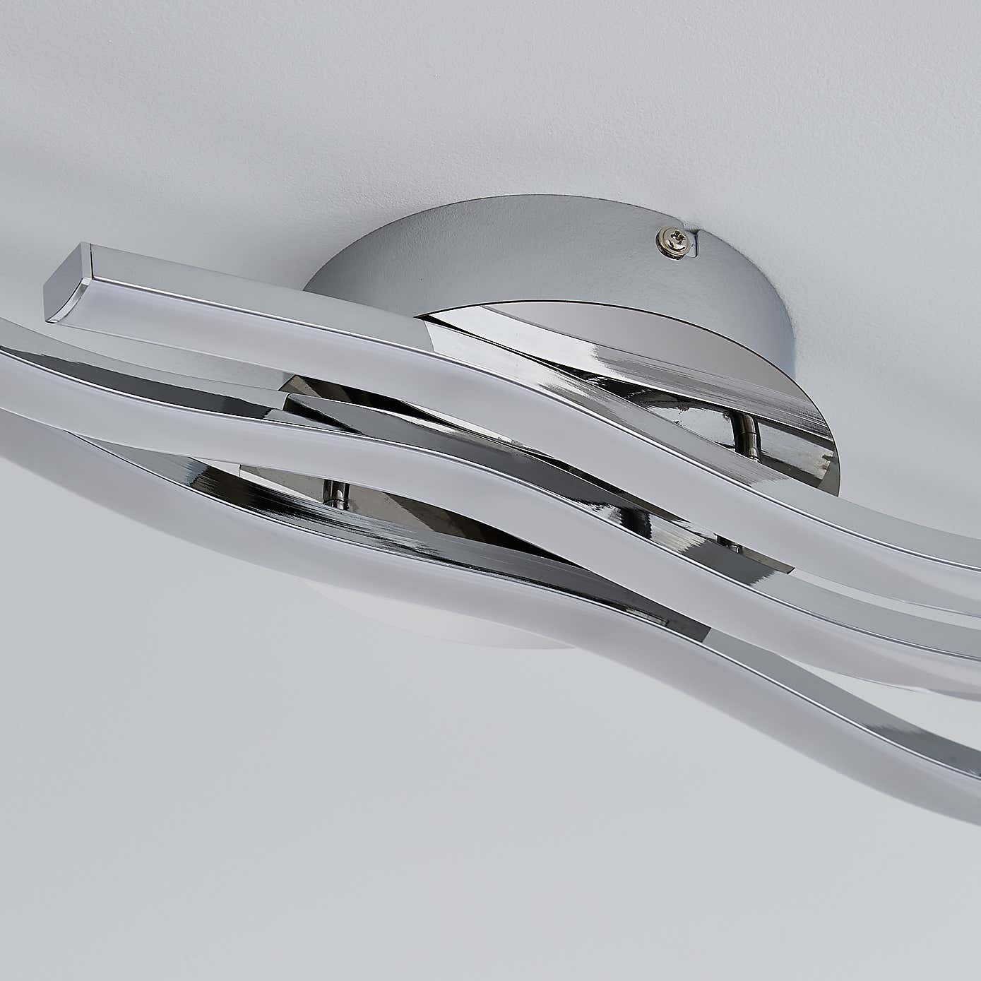 Ripple Integrated LED Bathroom Ceiling Fitting