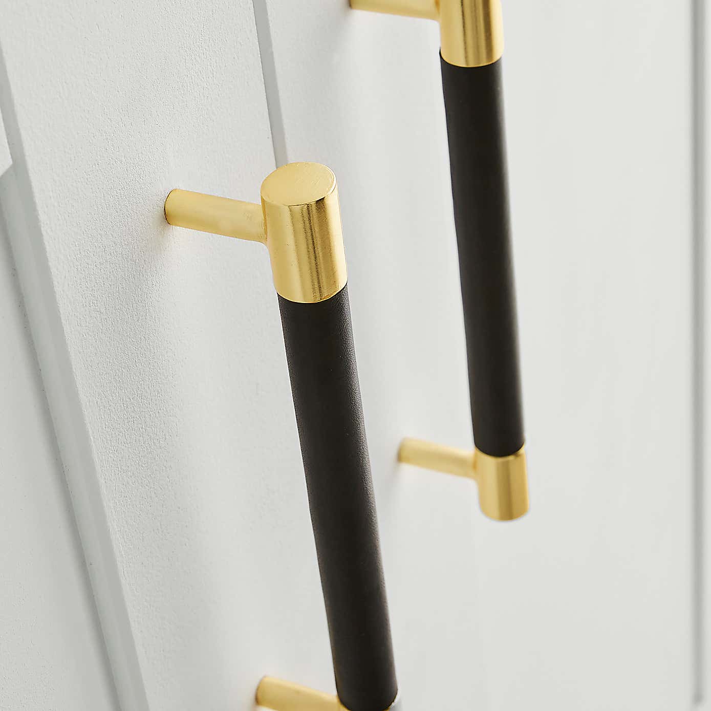 Set of 2 Chelsea Faux Leather Door Handles