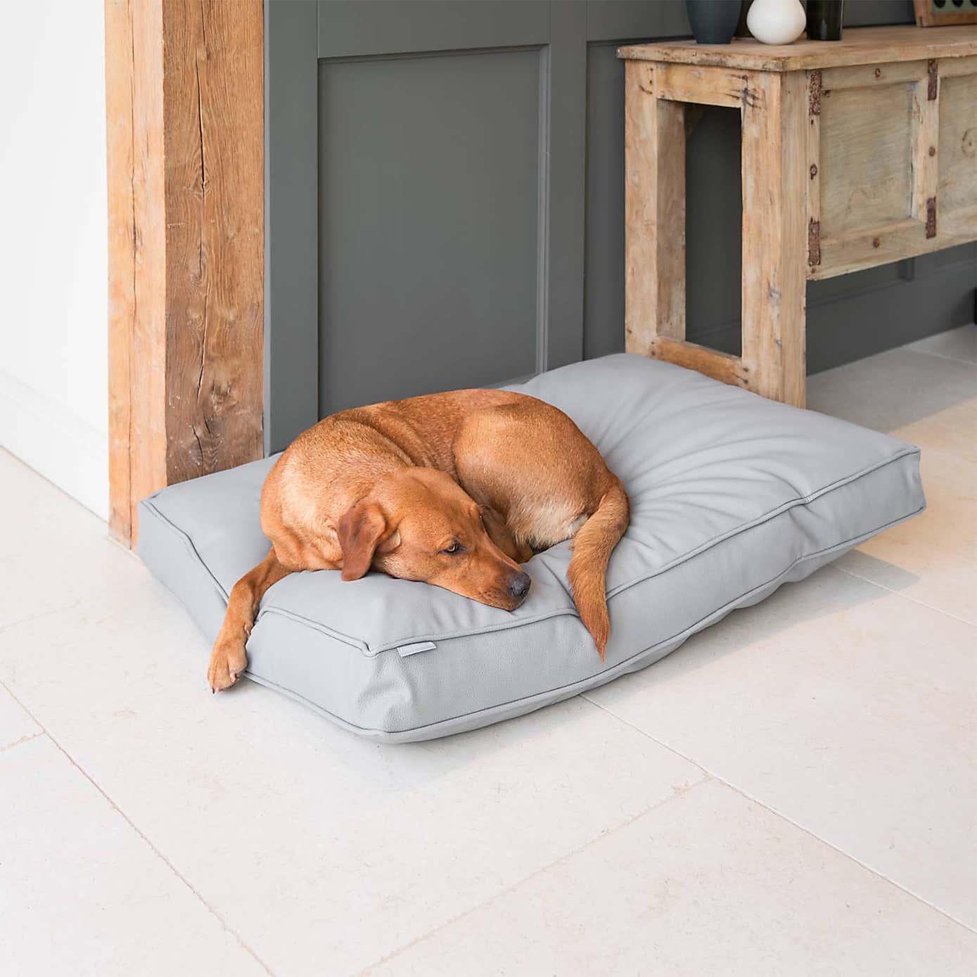 Lords and Labradors Rhino Leather Dog Cushion with Handles