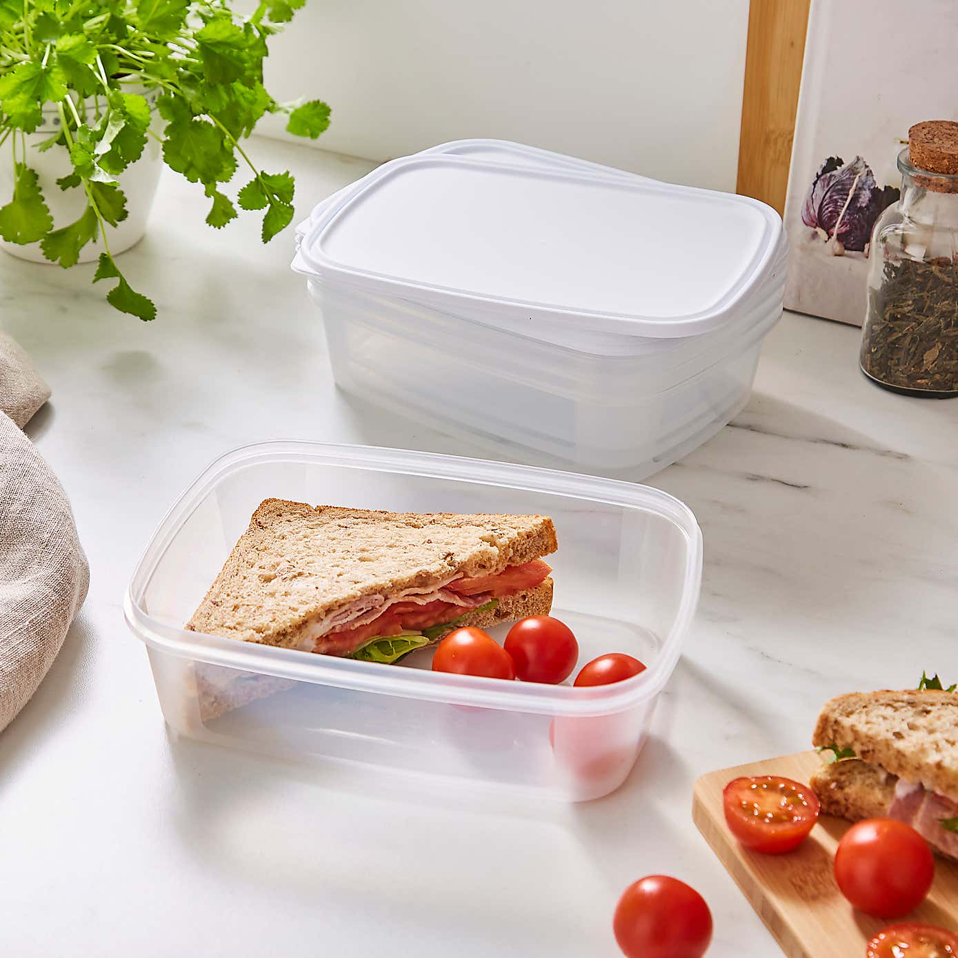 Pack of 4 Food 1L Food Containers