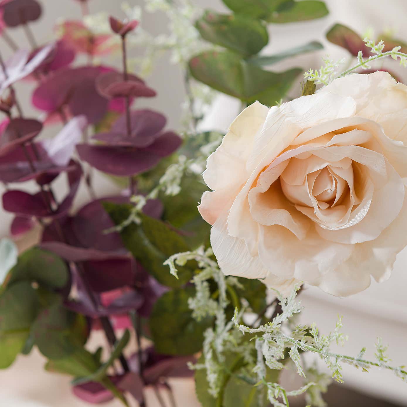 Artificial Rose & Eucalyptus Letterbox Bouquet