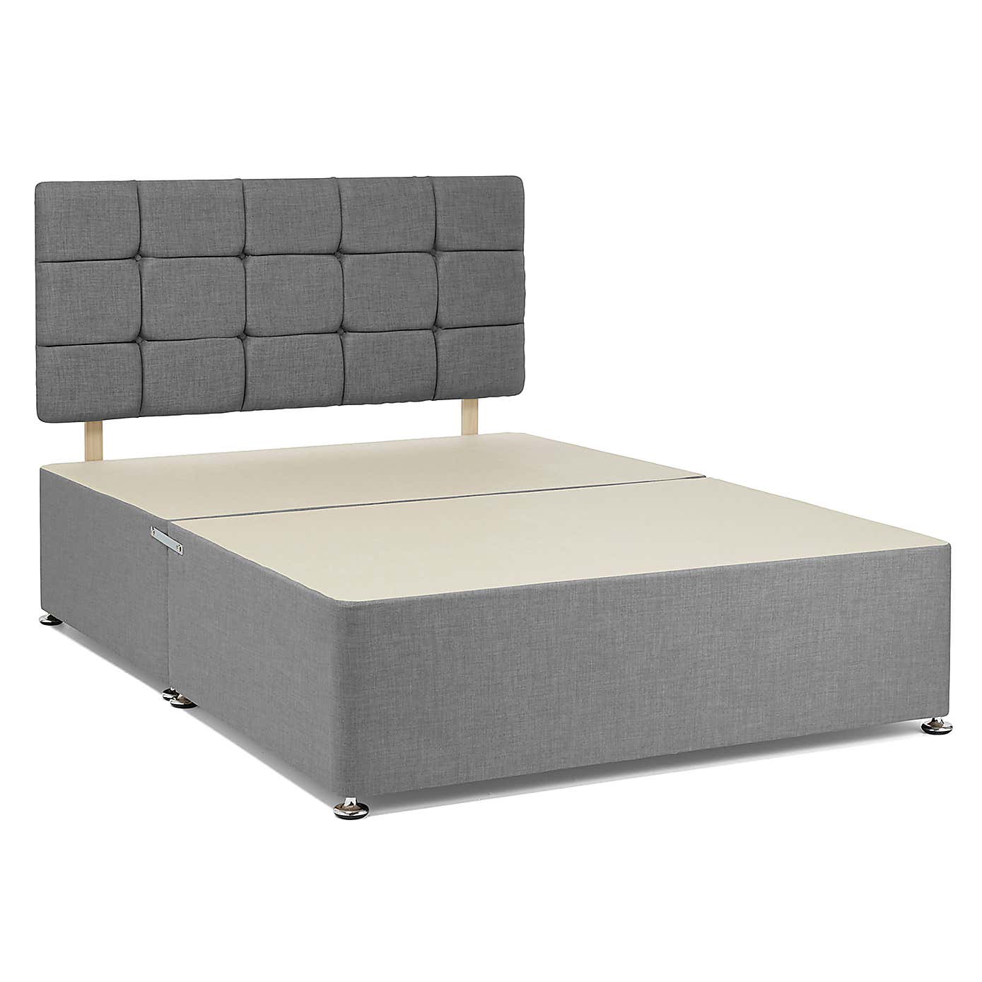 Universal Linen Divan Base with Headboard