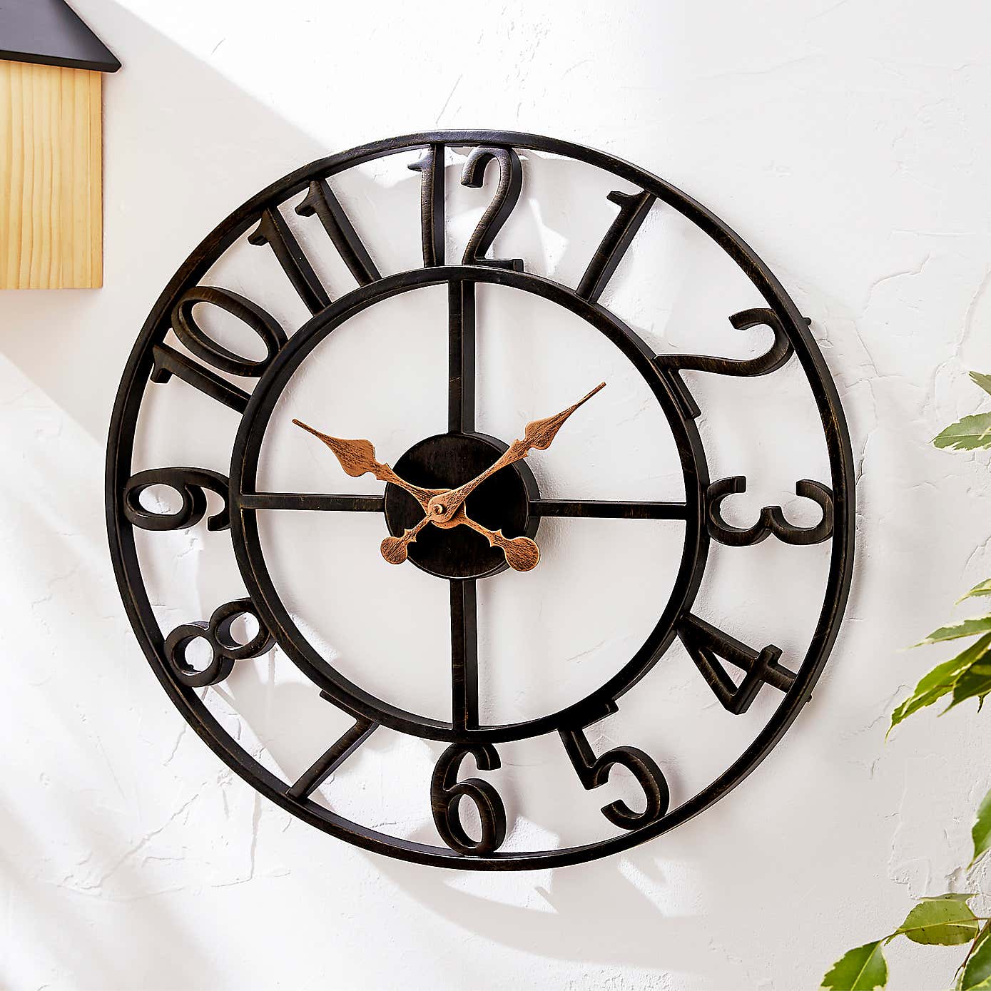 Skeleton Numbers Indoor Outdoor Wall Clock