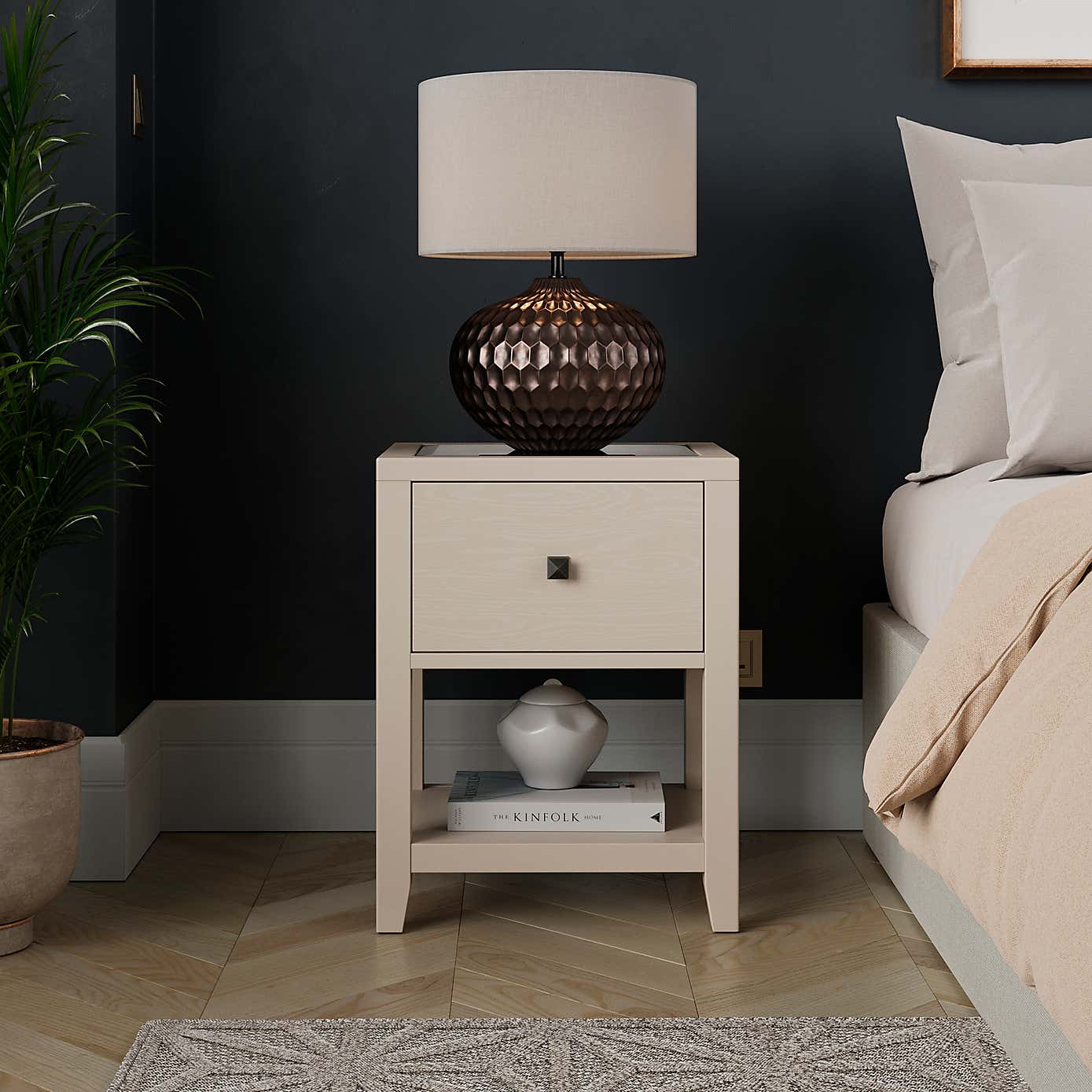 Luxe 1 Drawer Slim Bedside Table