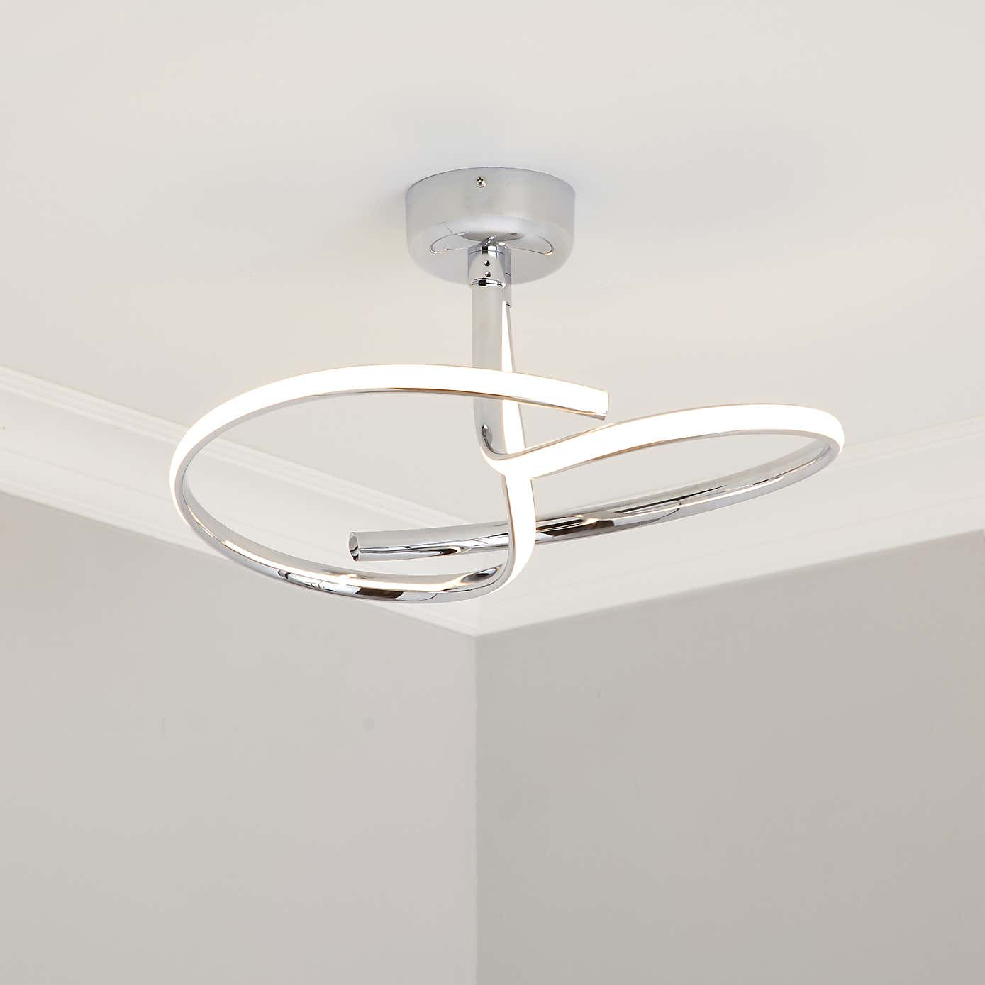 Cortez 2 Arm LED Chrome Ceiling Fitting
