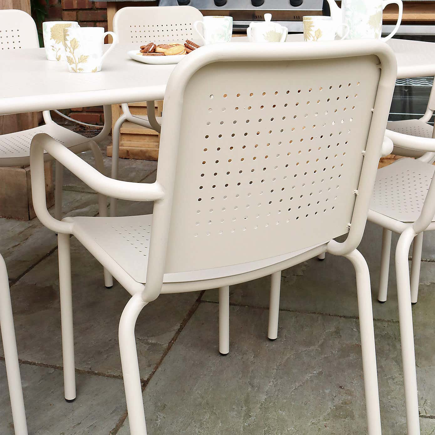 Porto 6 Seater Round Dining Set with Stacking Chairs