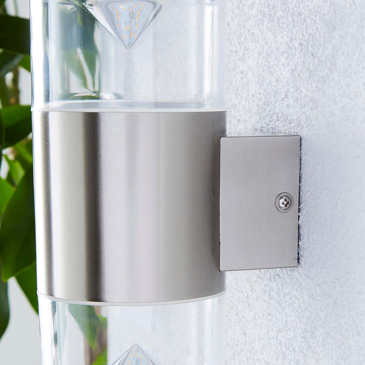Aden 2 Light Steel Outdoor Wall Light