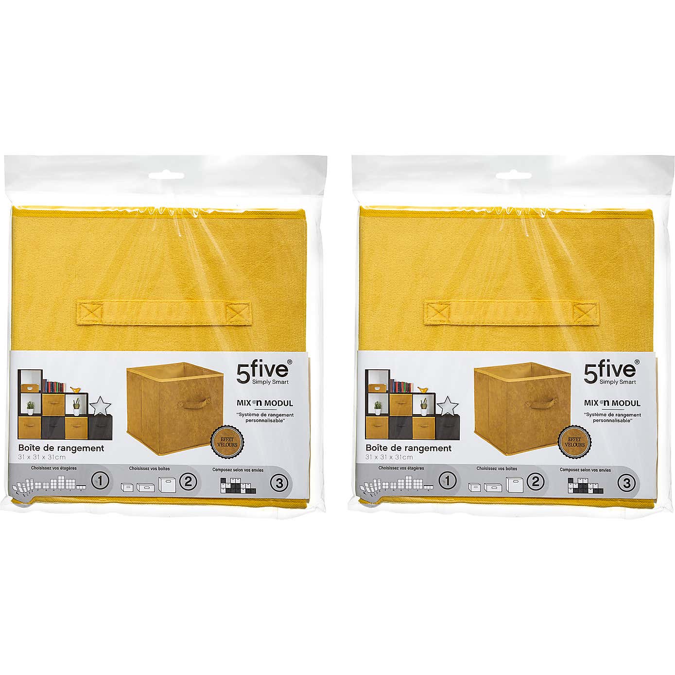 Mix and Modul Set of 2 Velvet Cube Storage Boxes