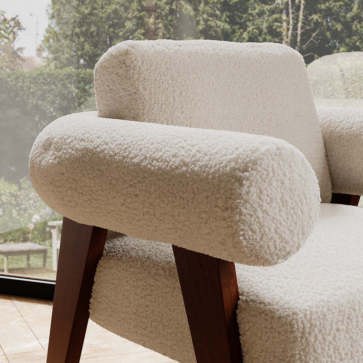 Brynn Cream Borg Accent Chair