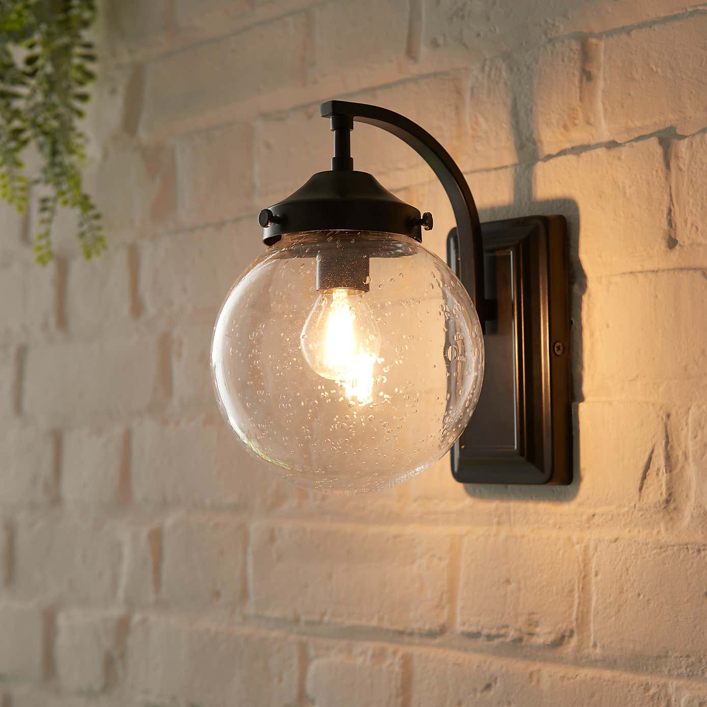 Twain Outdoor 14cm Globe Glass Wall Light