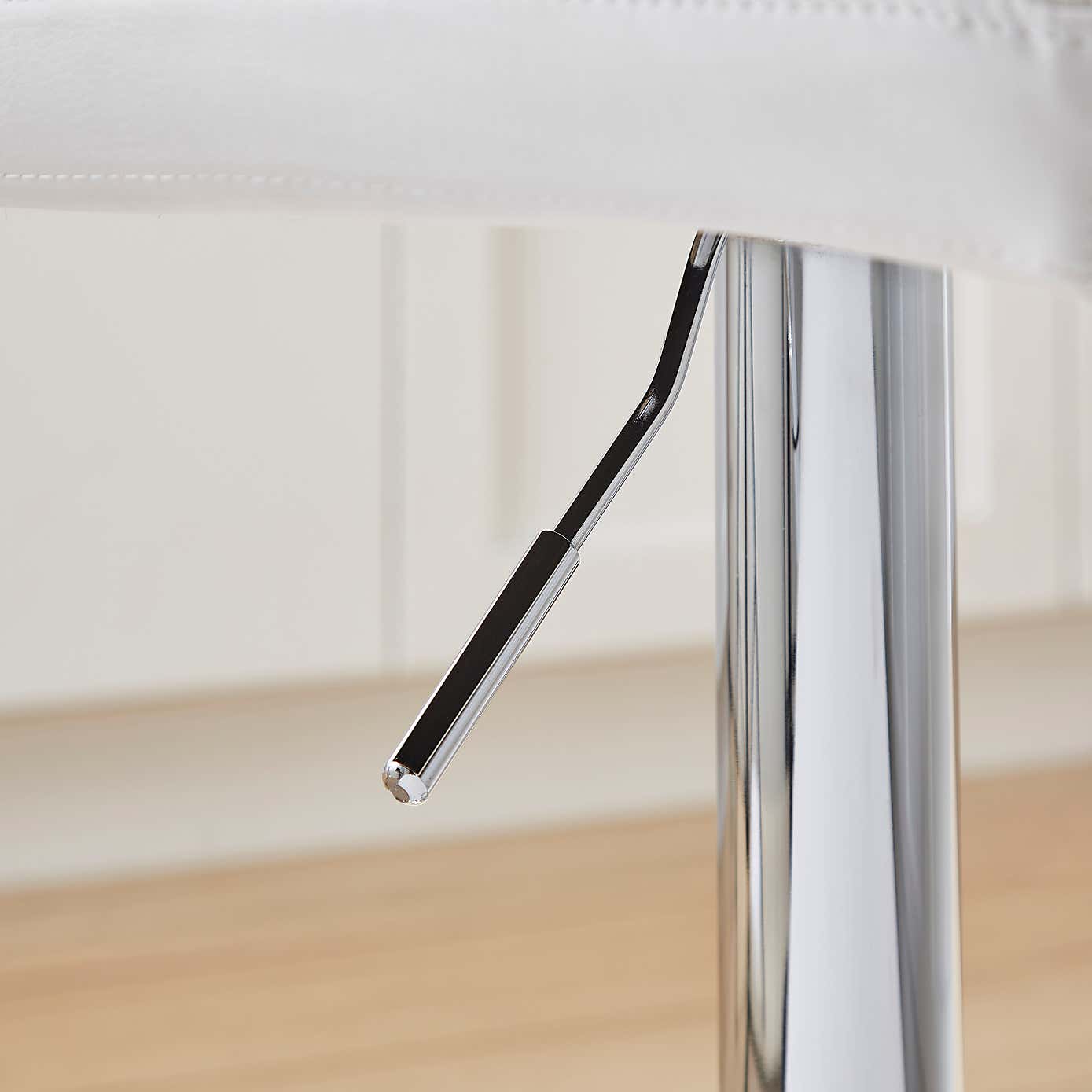 Jasmine Adjustable Height Swivel Bar Stool, Faux Leather