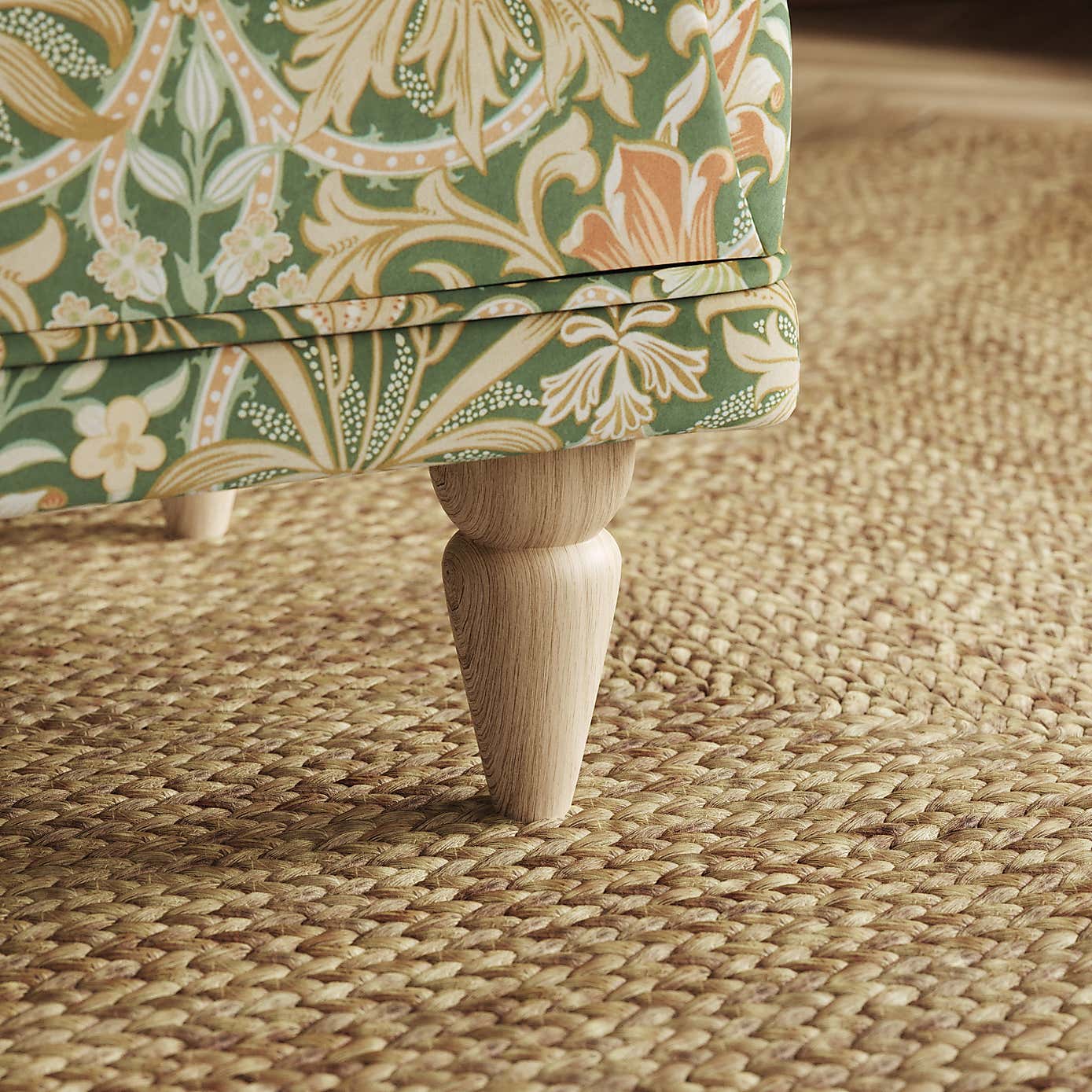Jolene William Morris Woodland Weeds Print Velvet Footstool