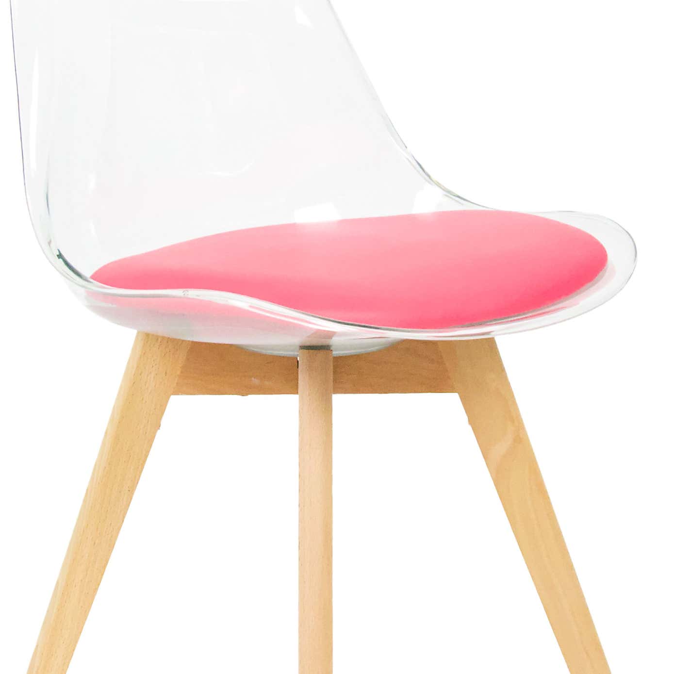 Fusion Living Soho Clear Plastic Dining Chair with Squared Legs