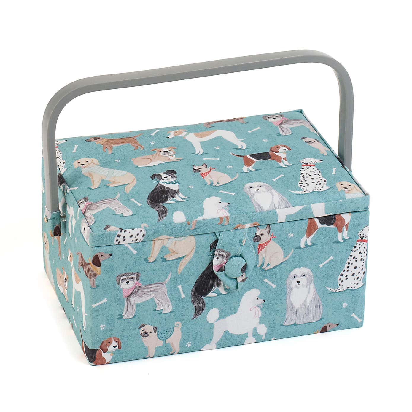 Blue Scotty Dogs Medium Sewing Box