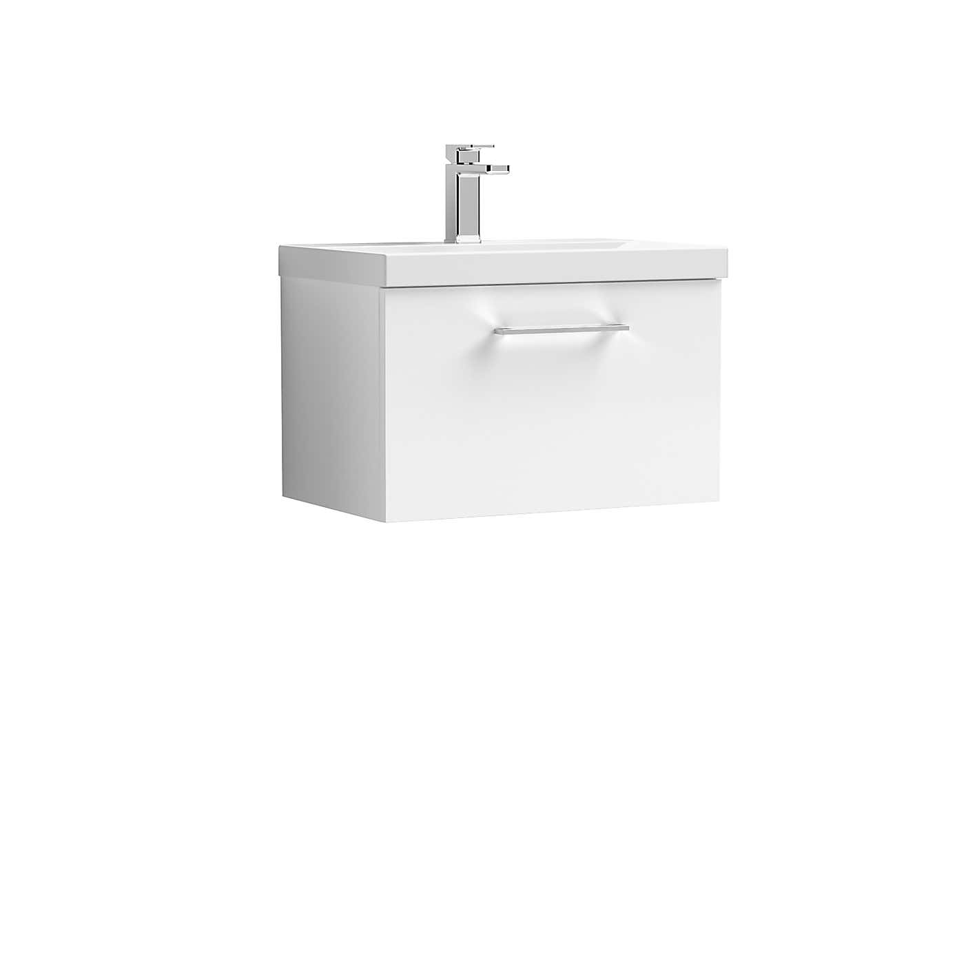 Arno Wall Mounted 1 Drawer Vanity Unit with Basin