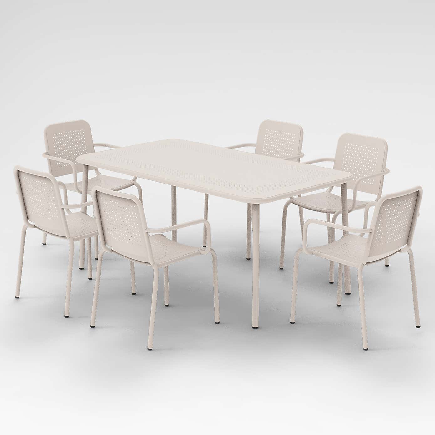 Porto 6 Seater Round Dining Set with Stacking Chairs