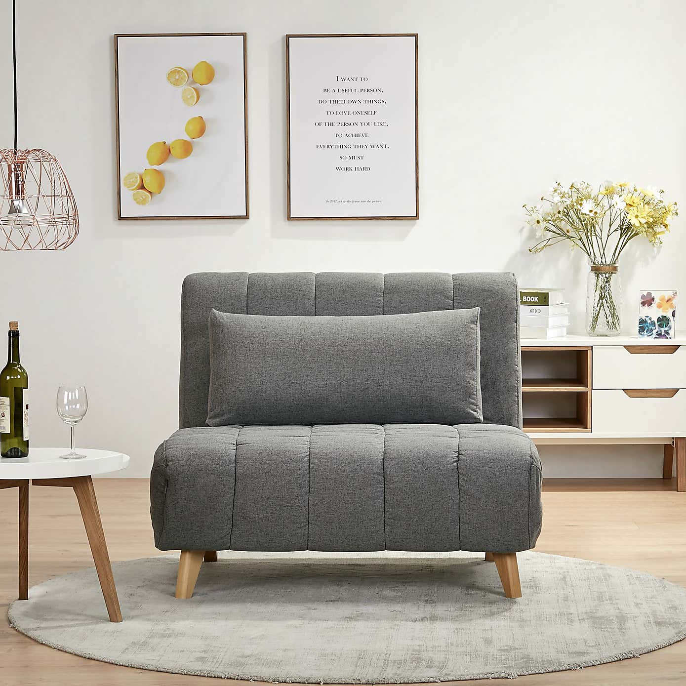 Tara Fabric Single Sofa Bed