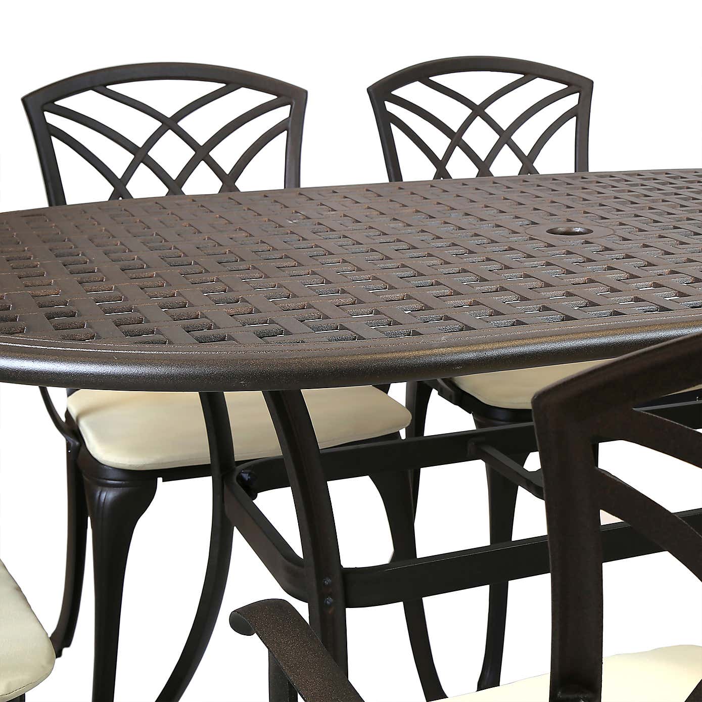 Charles Bentley Black and Bronze 6 Seater Oval Dining Set