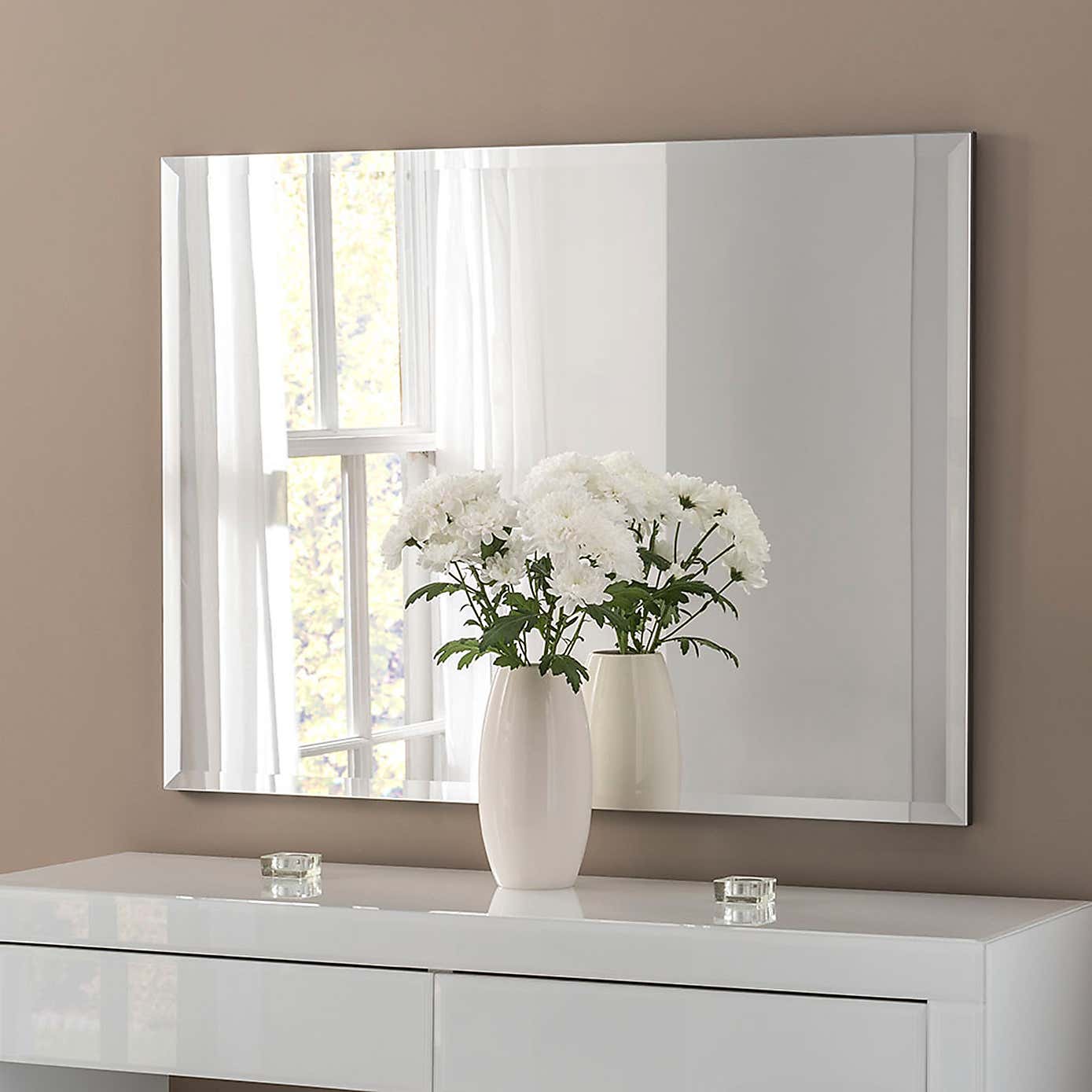 Yearn Bevelled Rectangle Overmantel Wall Mirror