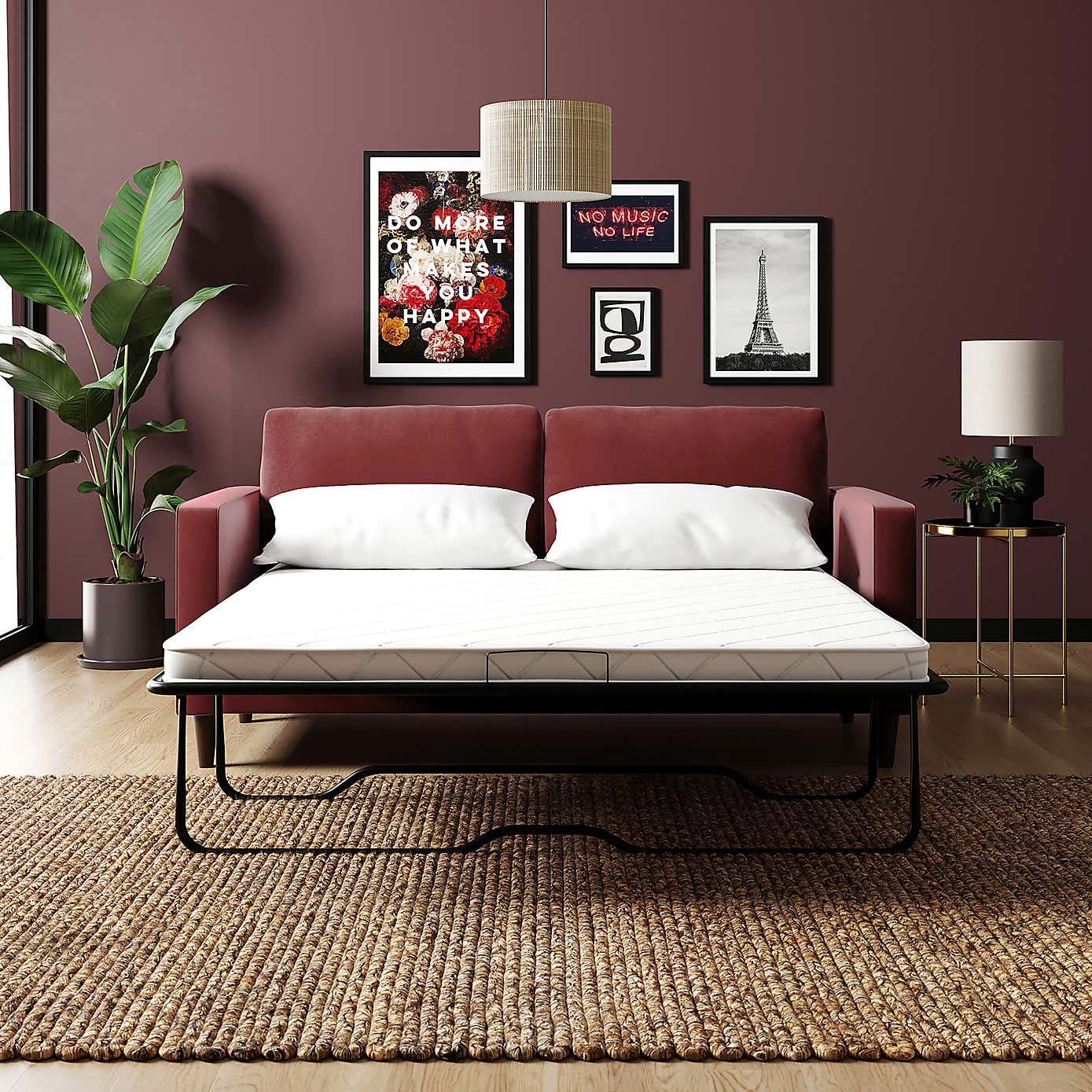 Zoe Velvet 3 Seater Double Sofa Bed
