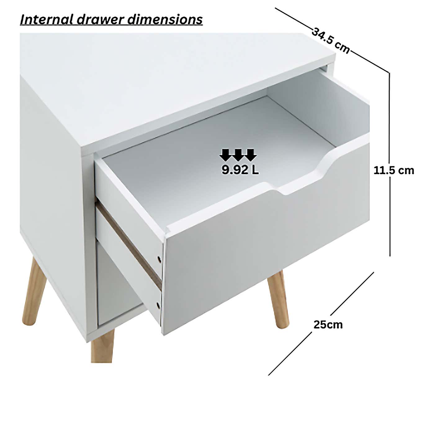 Nyborg 2 Drawer Bedside Table