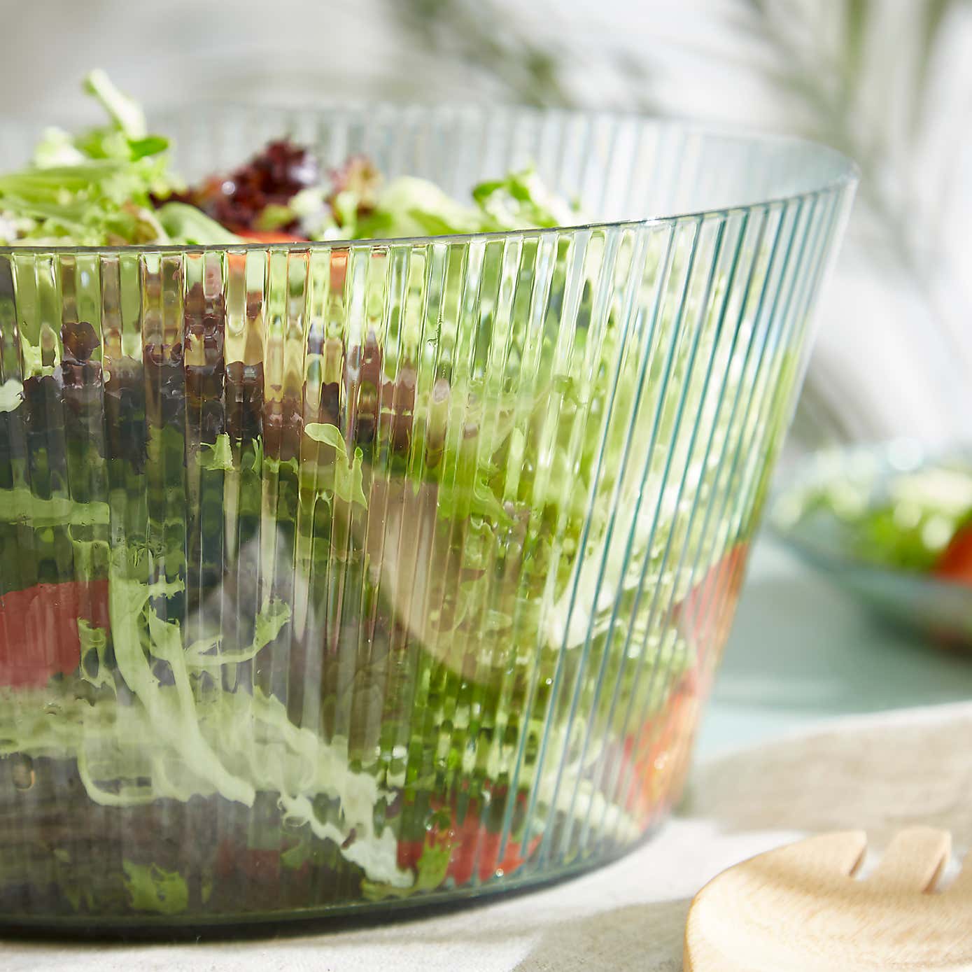 Ribbed Acrylic Salad Bowl