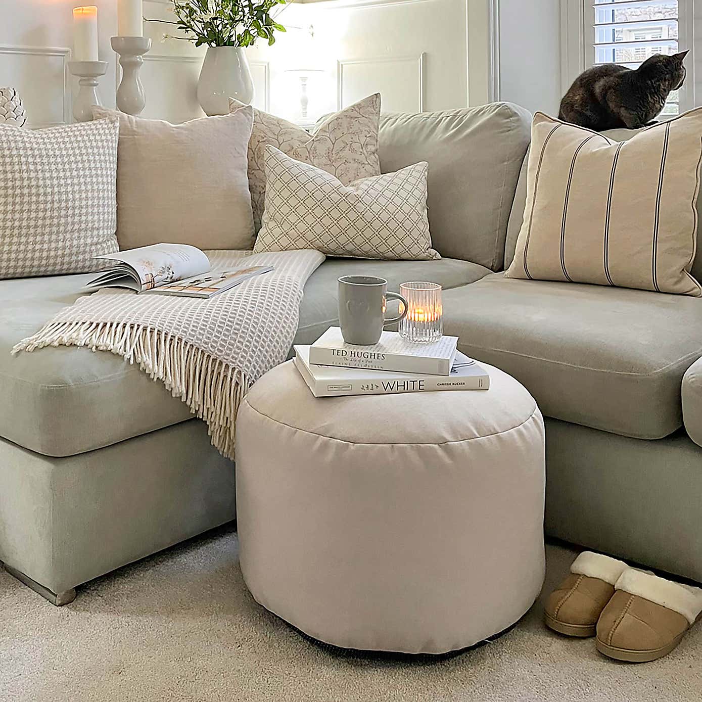 Ru Comfy Barley Bean Bag Pouffe