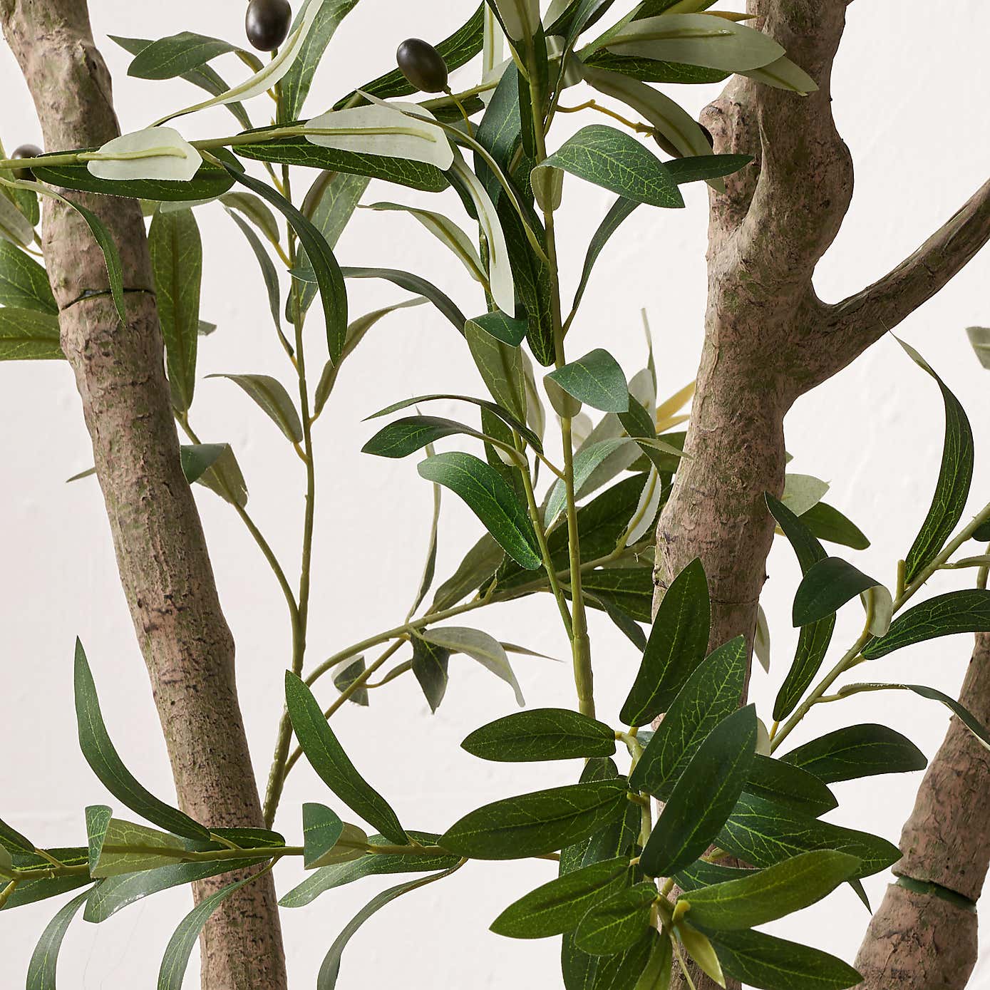 Artificial Extra Large Olive Tree in Rounded White Plant Pot