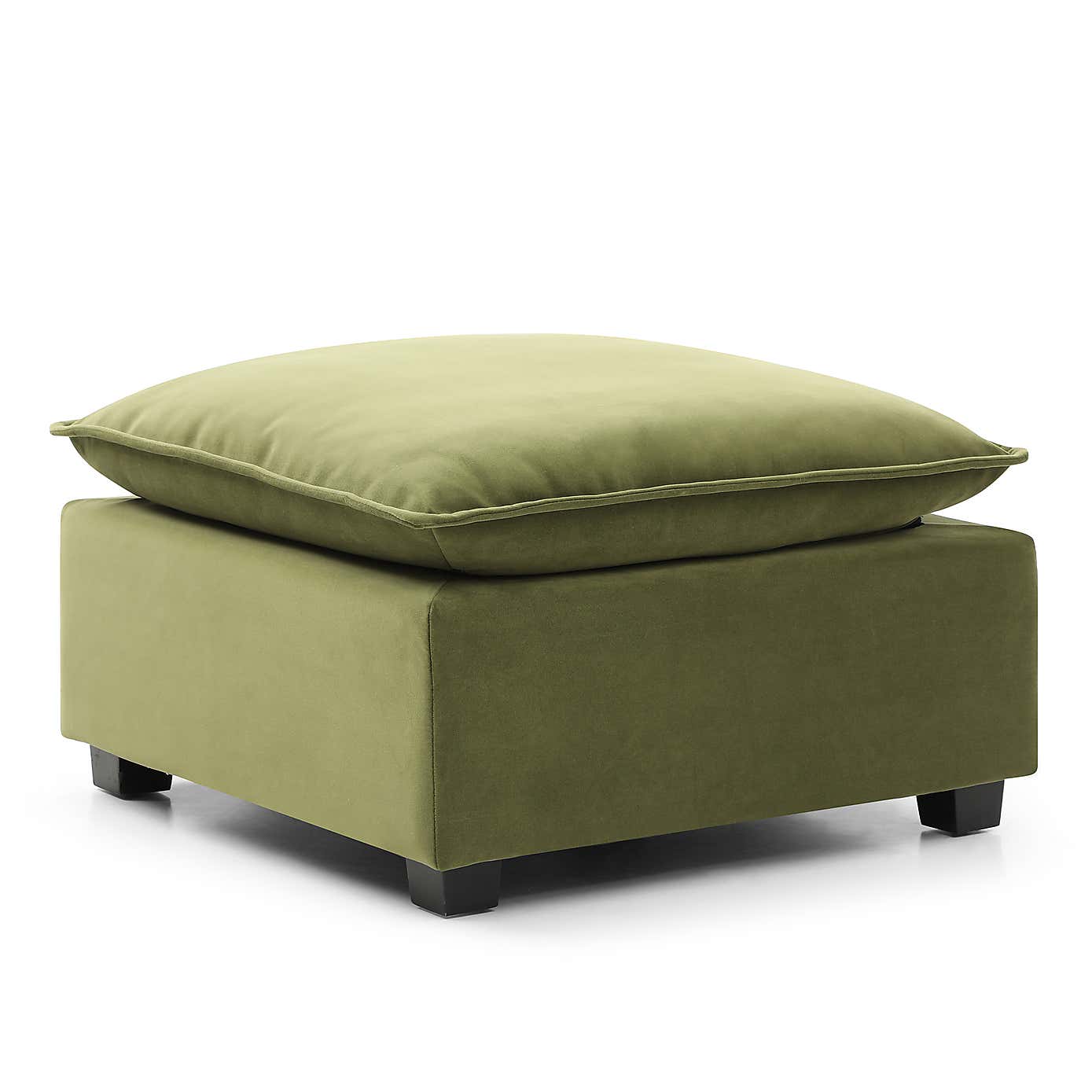 Moda 3 Seater Modular Sofa with Chaise, Olive Velvet