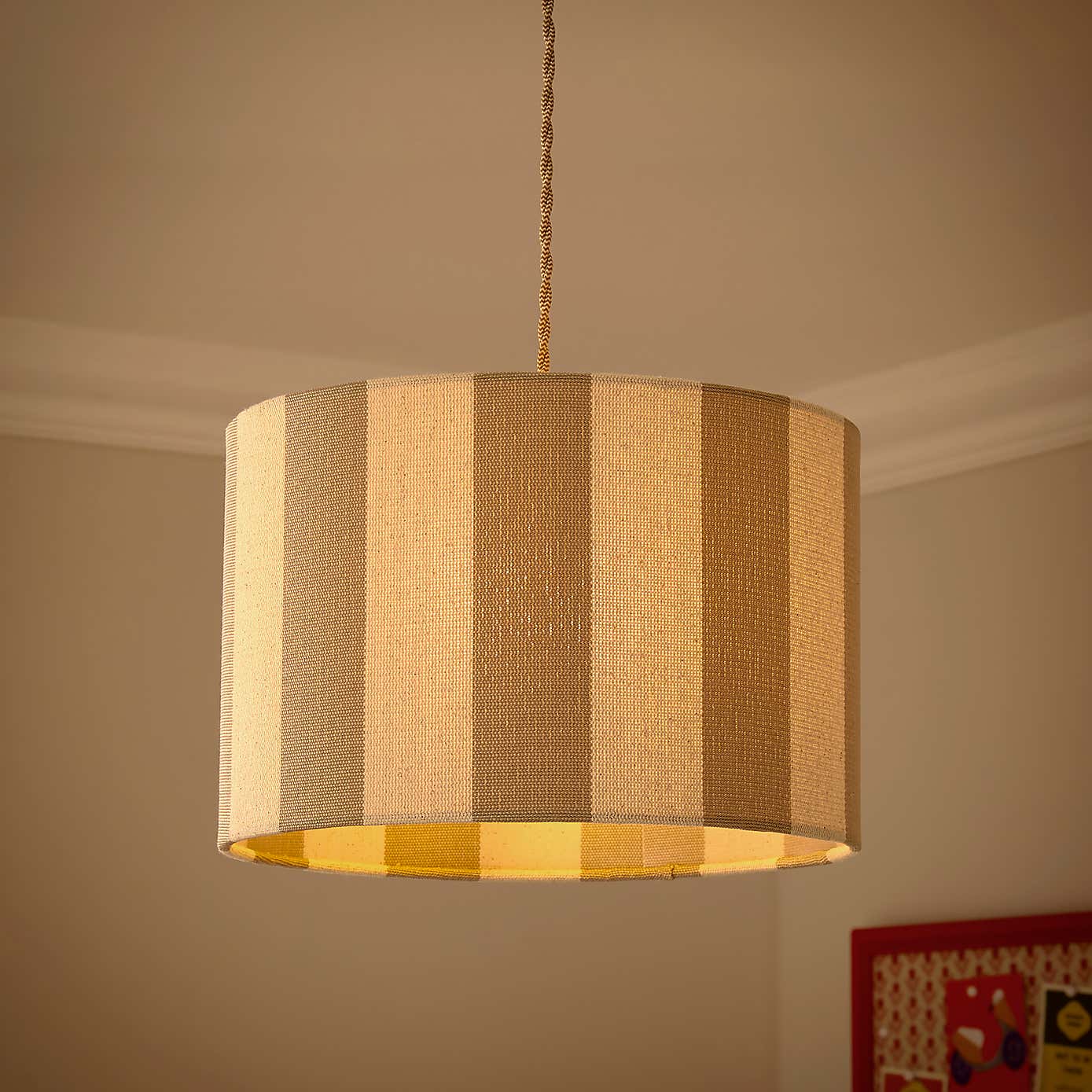 Beatrice Stripe Drum Lamp Shade