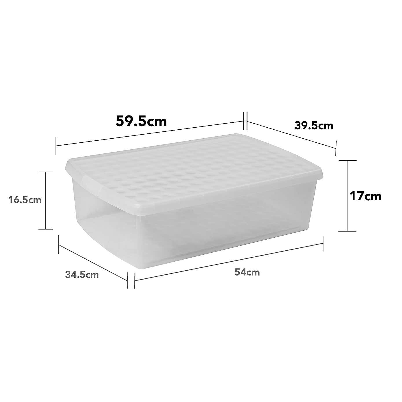 Wham Clip Pack of 4 Rectangle Storage Boxes With Lids